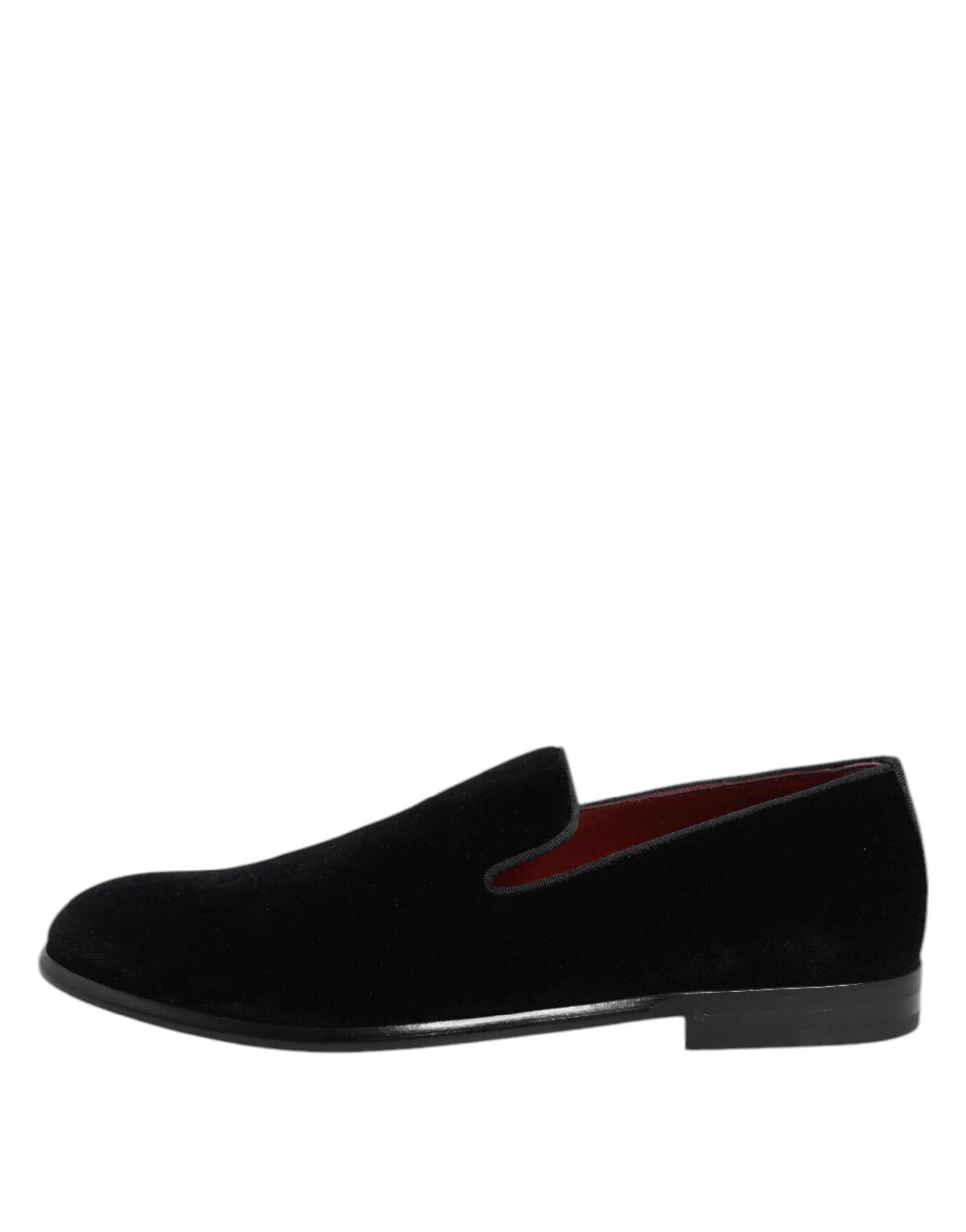 Dolce & Gabbana Black Velvet Loafers Formal Men Dress Shoes Curated Luxury Accessories by Orvyn