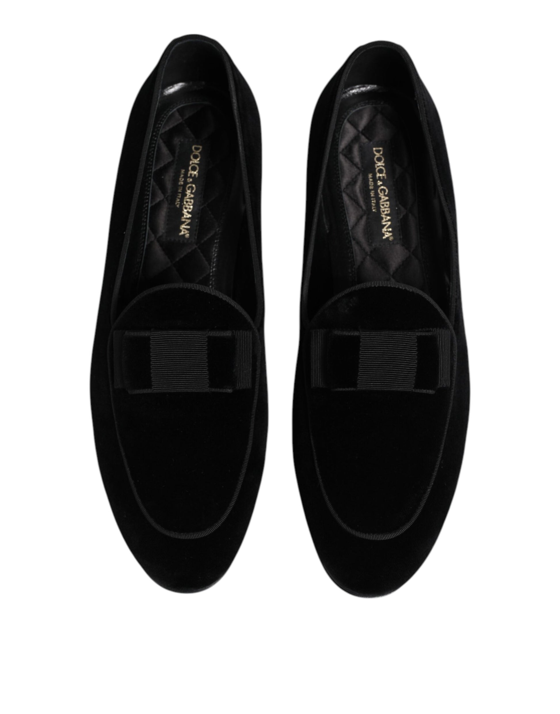 Dolce & Gabbana Black Velvet Loafers Formal Men Dress Shoes Curated Luxury Accessories by Orvyn