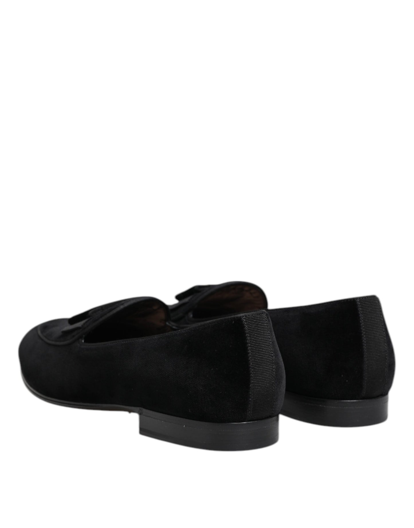 Dolce & Gabbana Black Velvet Loafers Formal Men Dress Shoes Curated Luxury Accessories by Orvyn