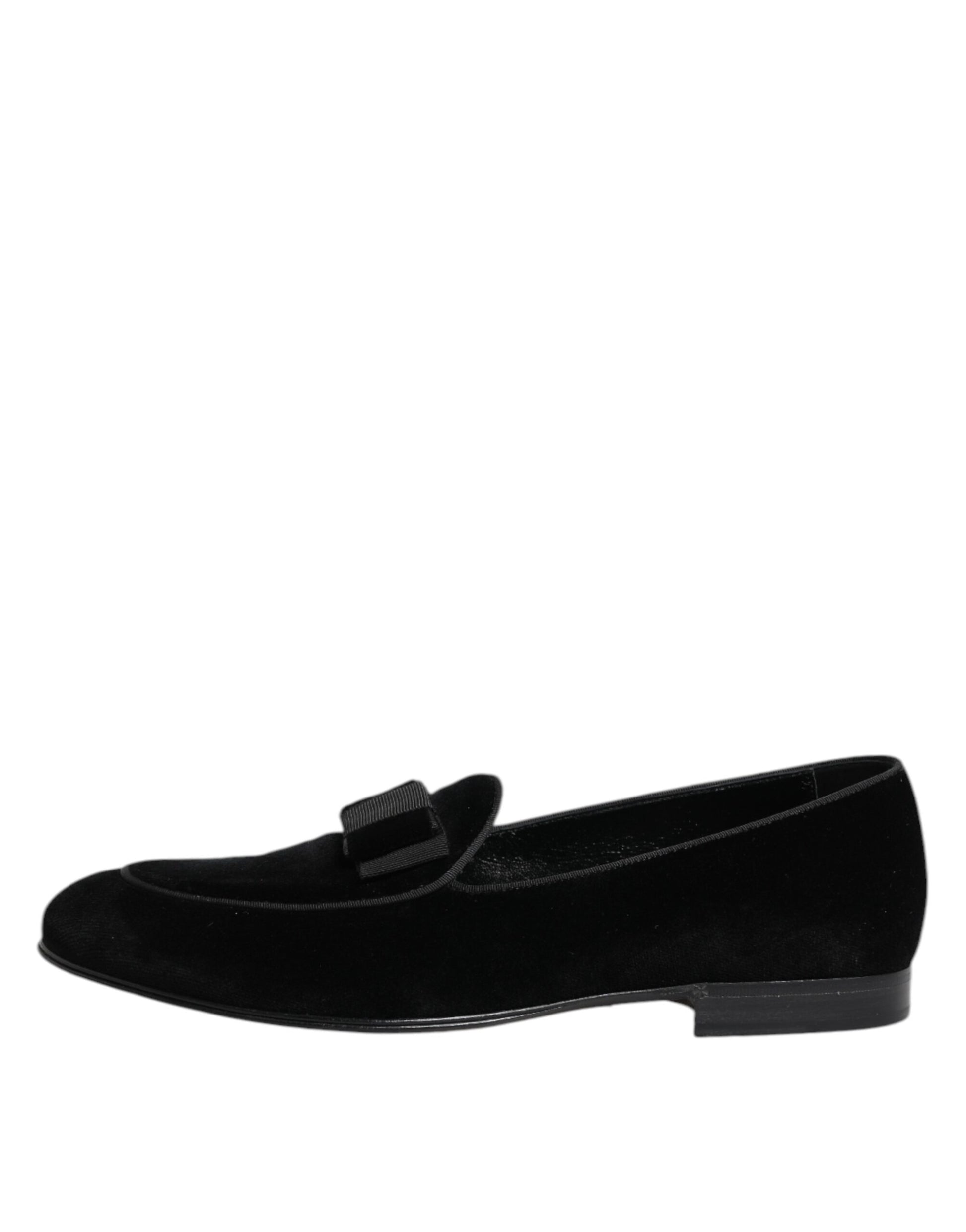 Dolce & Gabbana Black Velvet Loafers Formal Men Dress Shoes Curated Luxury Accessories by Orvyn