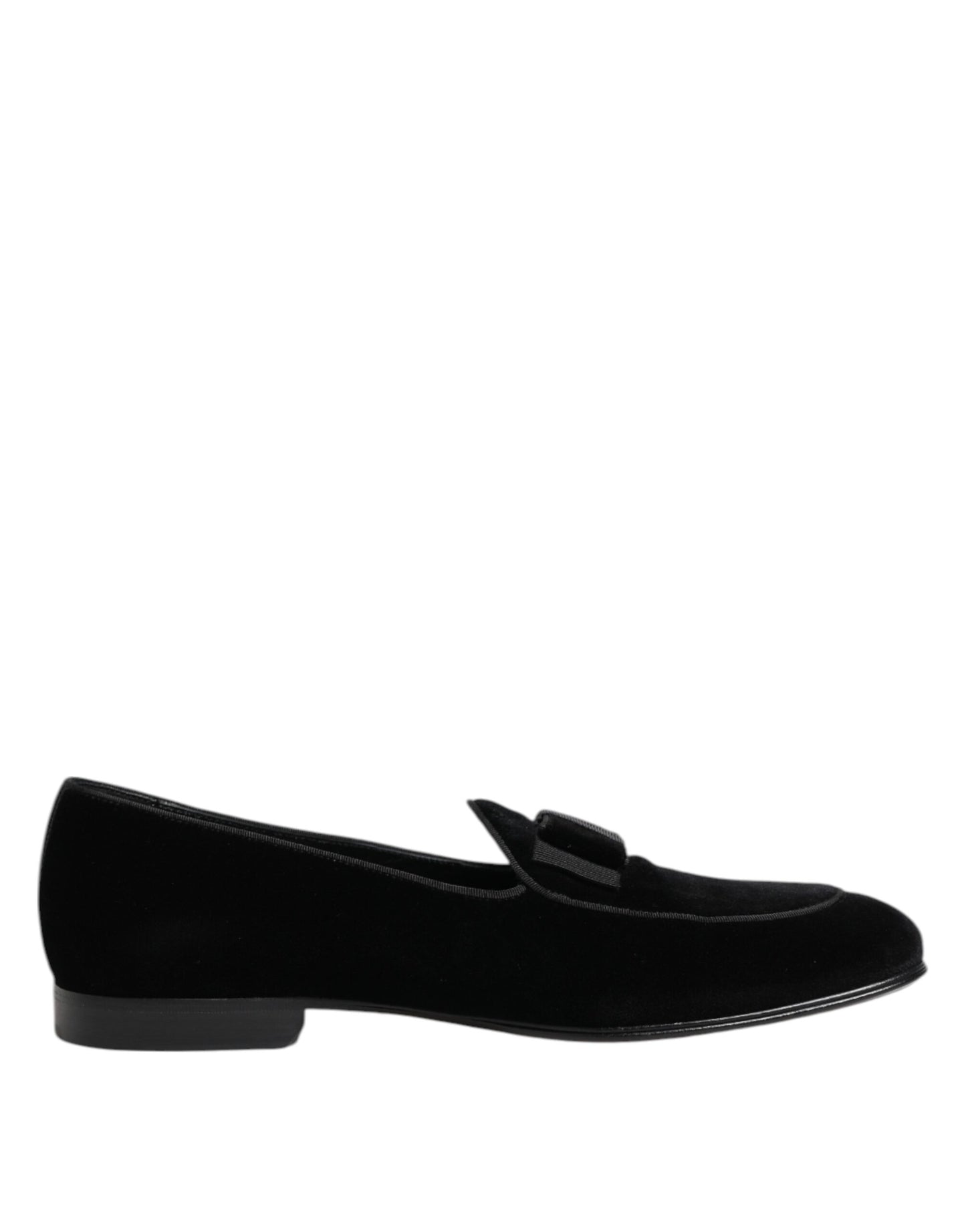 Dolce & Gabbana Black Velvet Loafers Formal Men Dress Shoes Curated Luxury Accessories by Orvyn