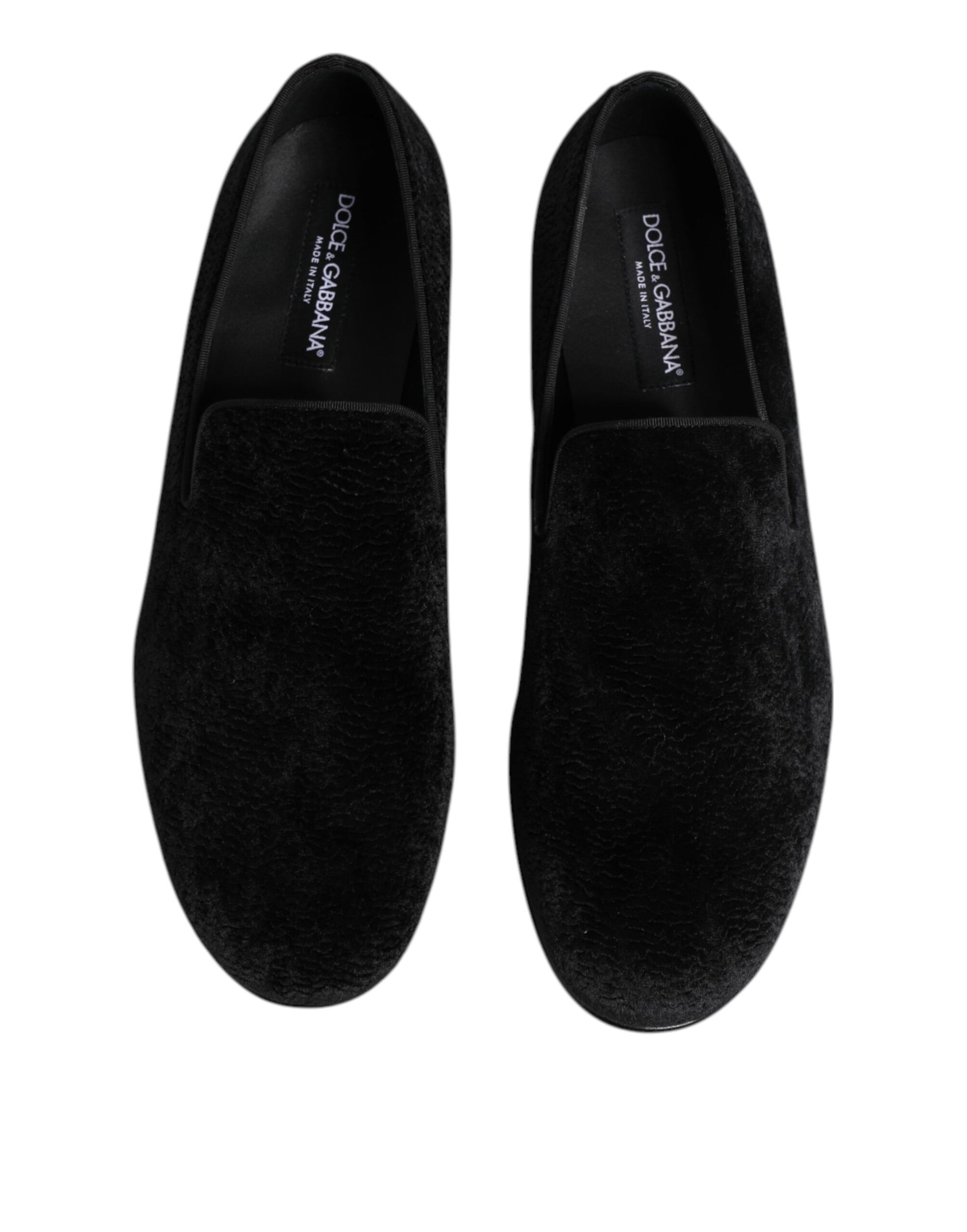 Dolce & Gabbana Black Jacquard Loafers Formal Men Dress Shoes Curated Luxury Accessories by Orvyn
