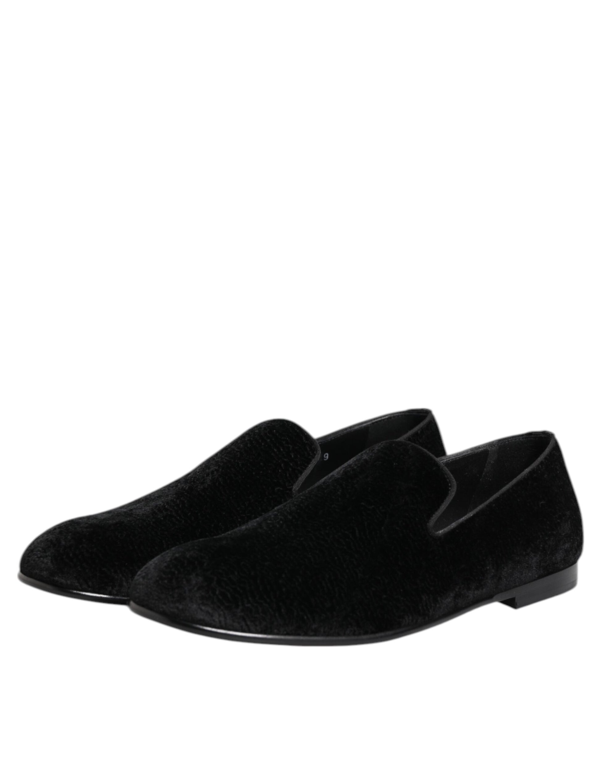 Dolce & Gabbana Black Jacquard Loafers Formal Men Dress Shoes Curated Luxury Accessories by Orvyn