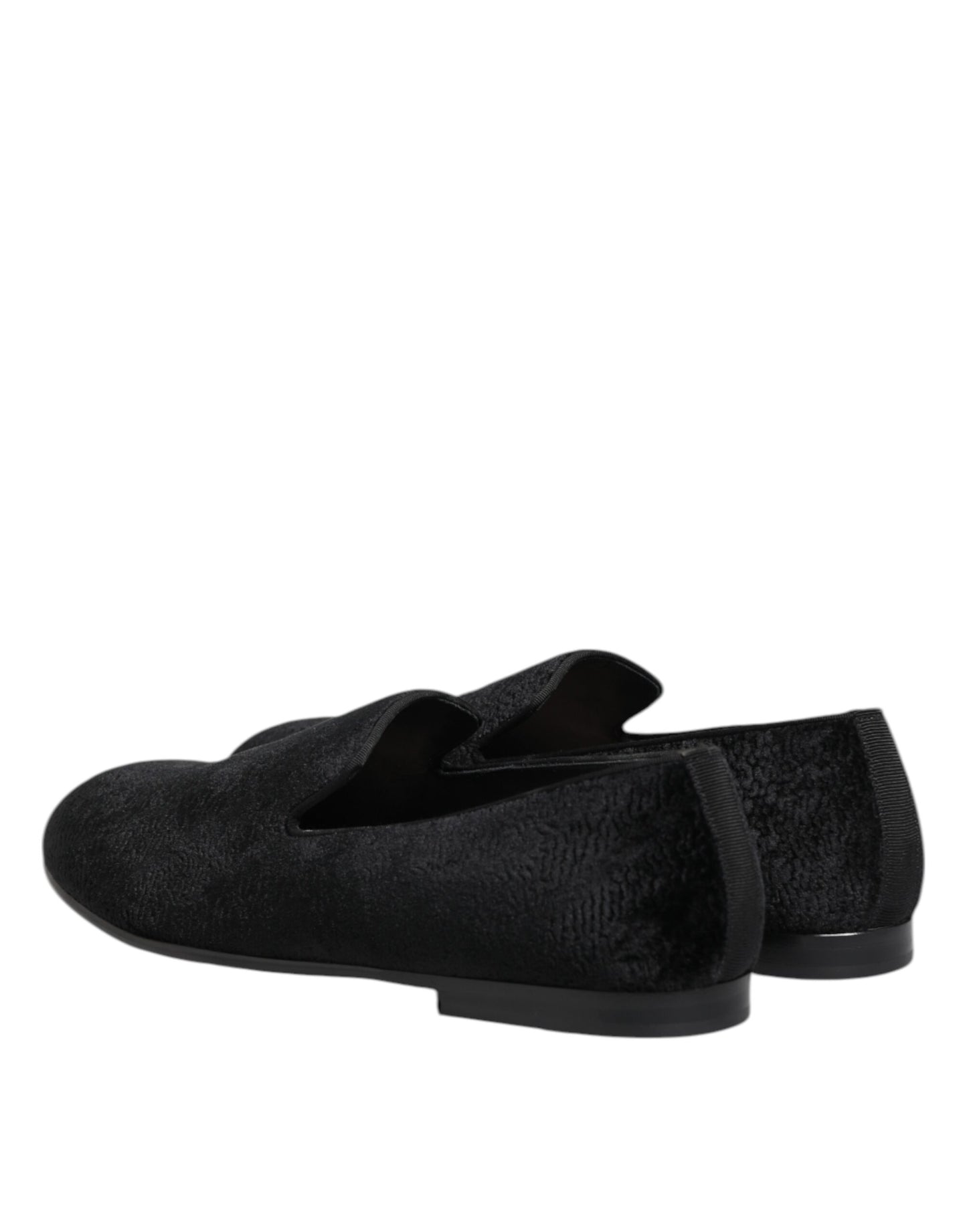 Dolce & Gabbana Black Jacquard Loafers Formal Men Dress Shoes Curated Luxury Accessories by Orvyn
