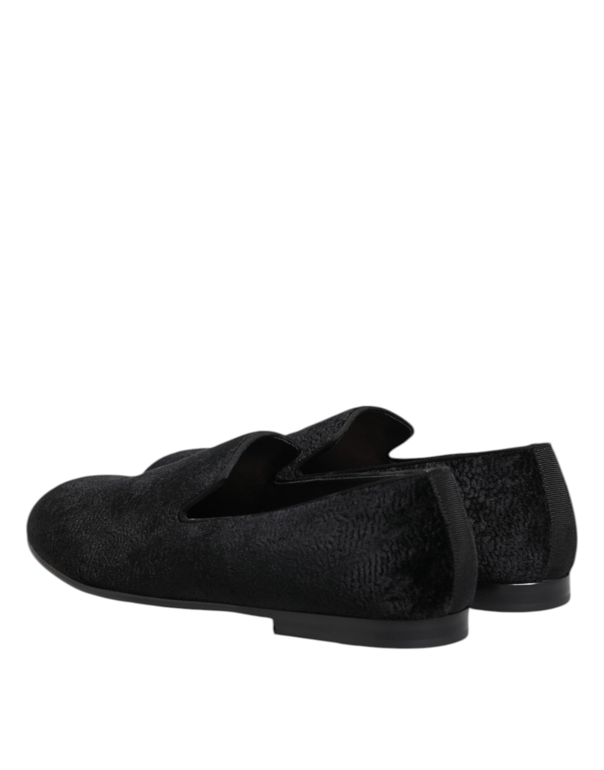 Dolce & Gabbana Black Jacquard Loafers Formal Men Dress Shoes Curated Luxury Accessories by Orvyn