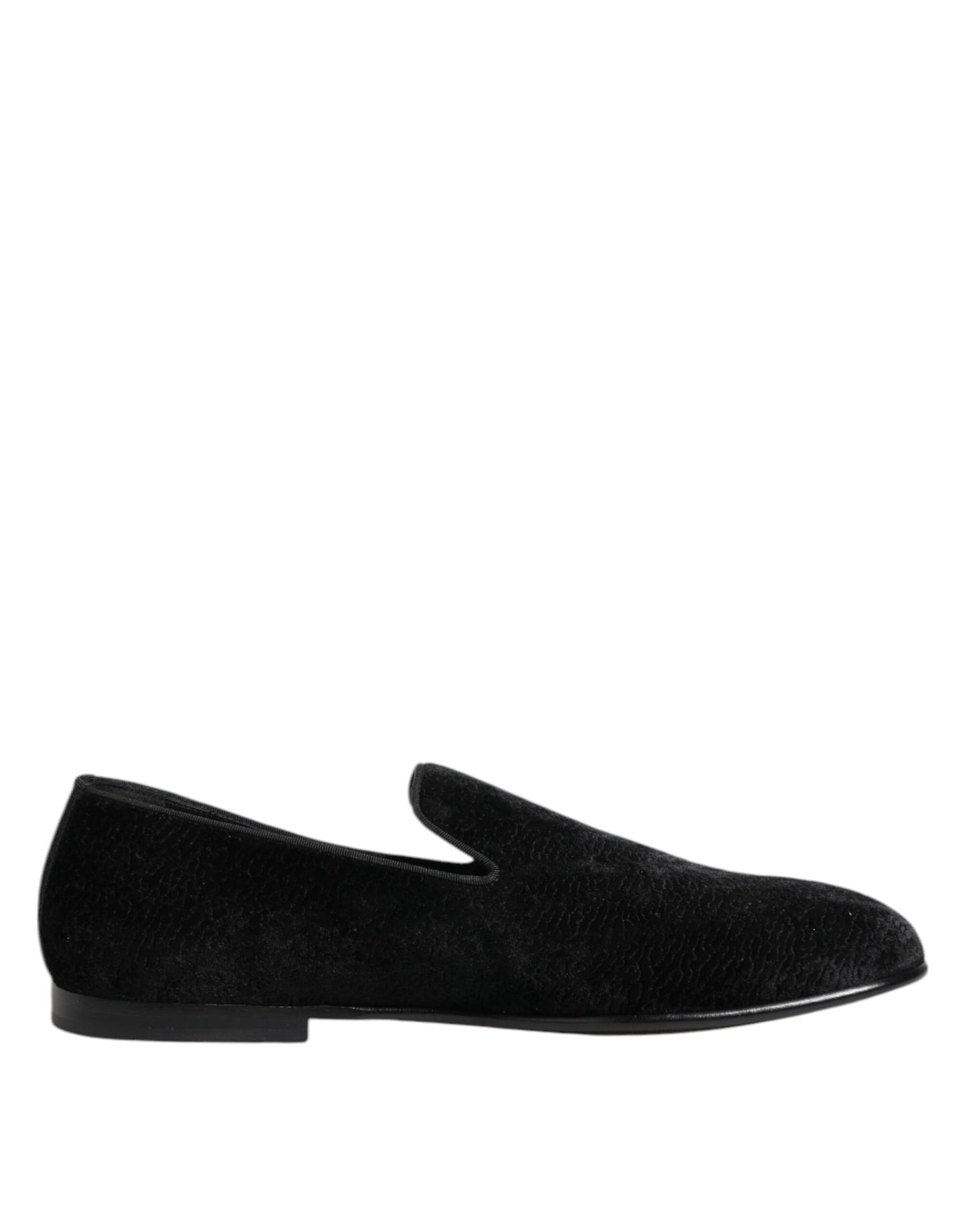 Dolce & Gabbana Black Jacquard Loafers Formal Men Dress Shoes Curated Luxury Accessories by Orvyn