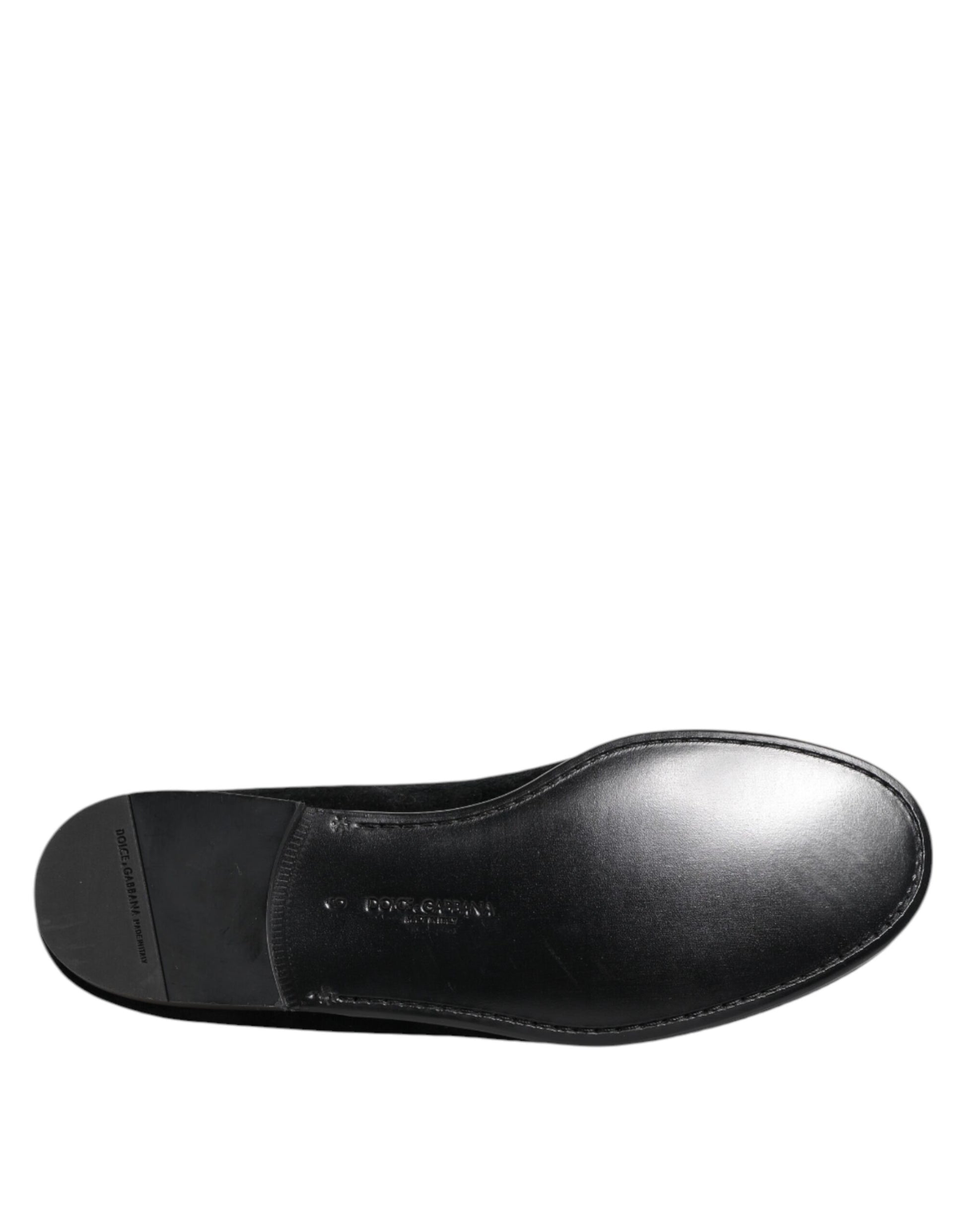 Dolce & Gabbana Black Jacquard Loafers Formal Men Dress Shoes Curated Luxury Accessories by Orvyn