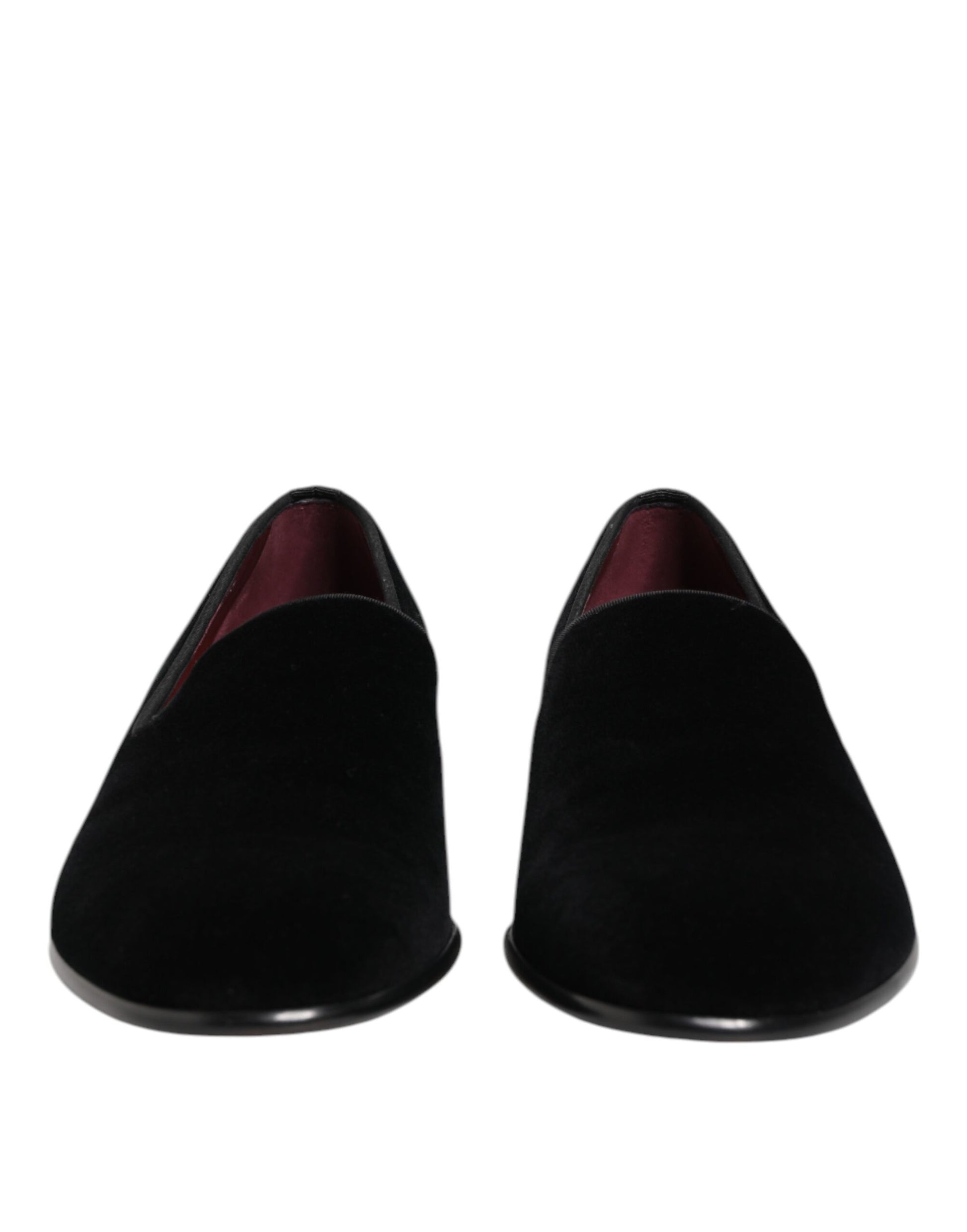 Dolce & Gabbana Black Velvet Slip On Loafers Men Formal Shoes Curated Luxury Accessories by Orvyn