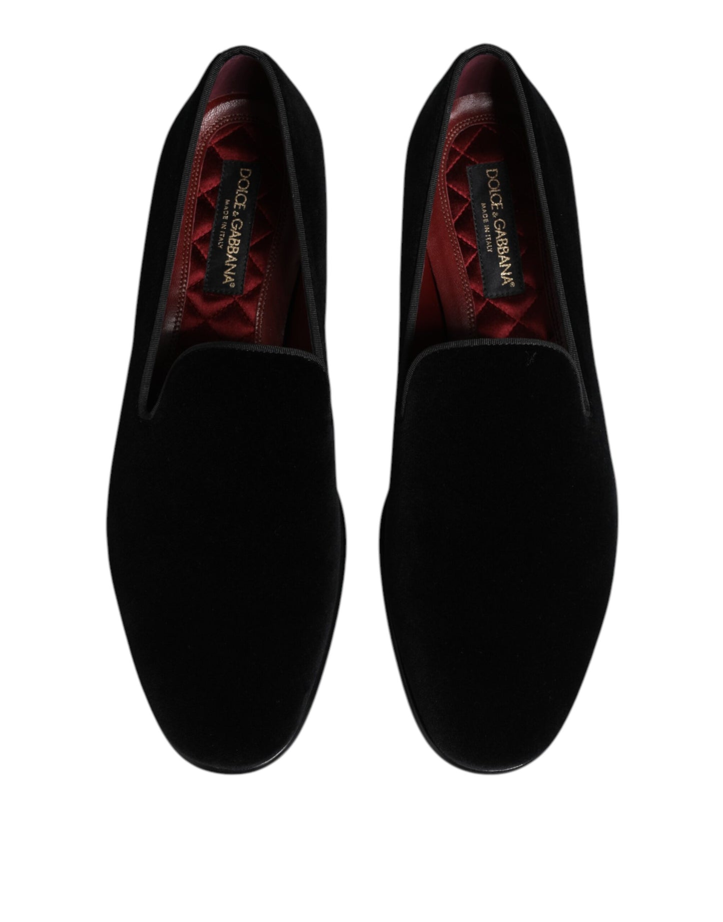 Dolce & Gabbana Black Velvet Slip On Loafers Men Formal Shoes Curated Luxury Accessories by Orvyn