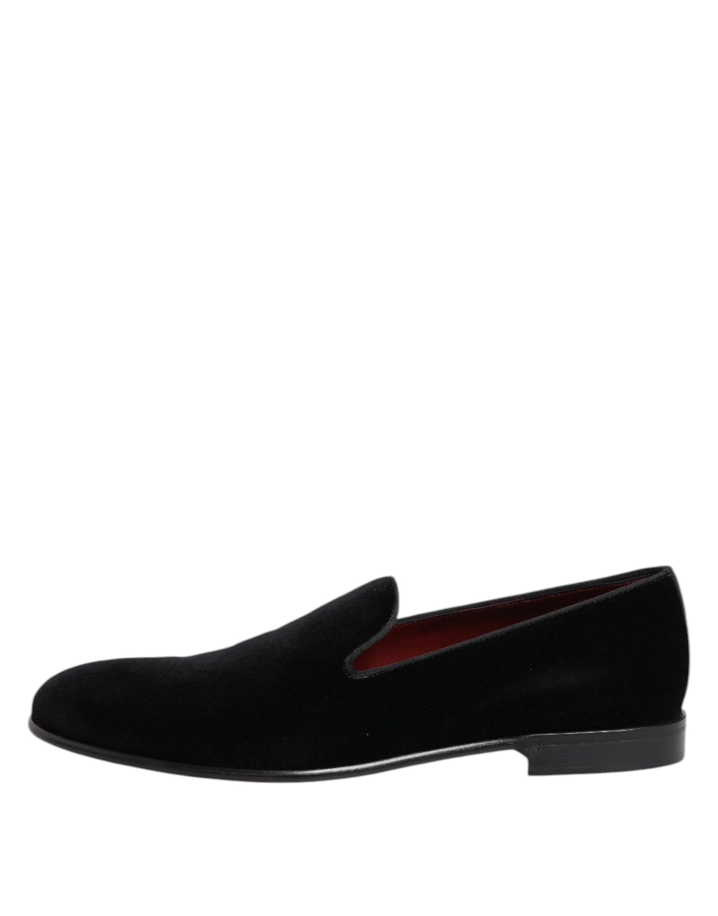 Dolce & Gabbana Black Velvet Slip On Loafers Men Formal Shoes Curated Luxury Accessories by Orvyn