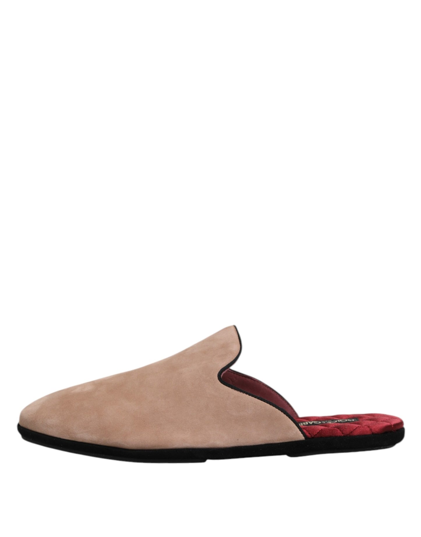 Dolce & Gabbana Beige Suede Leather Slides Flat Slipper Shoes Curated Luxury Accessories by Orvyn