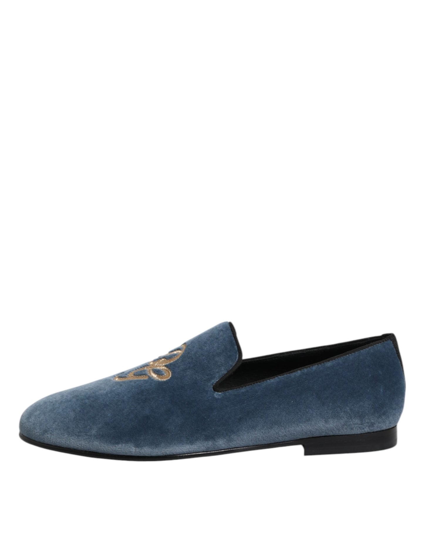 Dolce & Gabbana Blue Velvet DG Logo Loafers Formal Shoes Curated Luxury Accessories by Orvyn