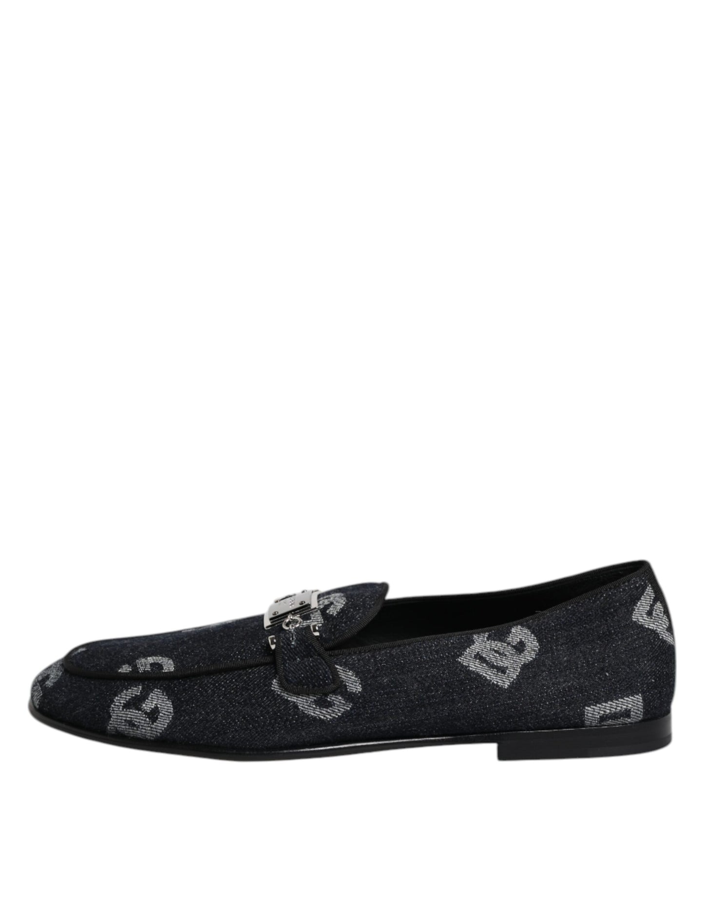 Dolce & Gabbana Blue Logo Cotton Loafers Formal Dress Shoes Curated Luxury Accessories by Orvyn