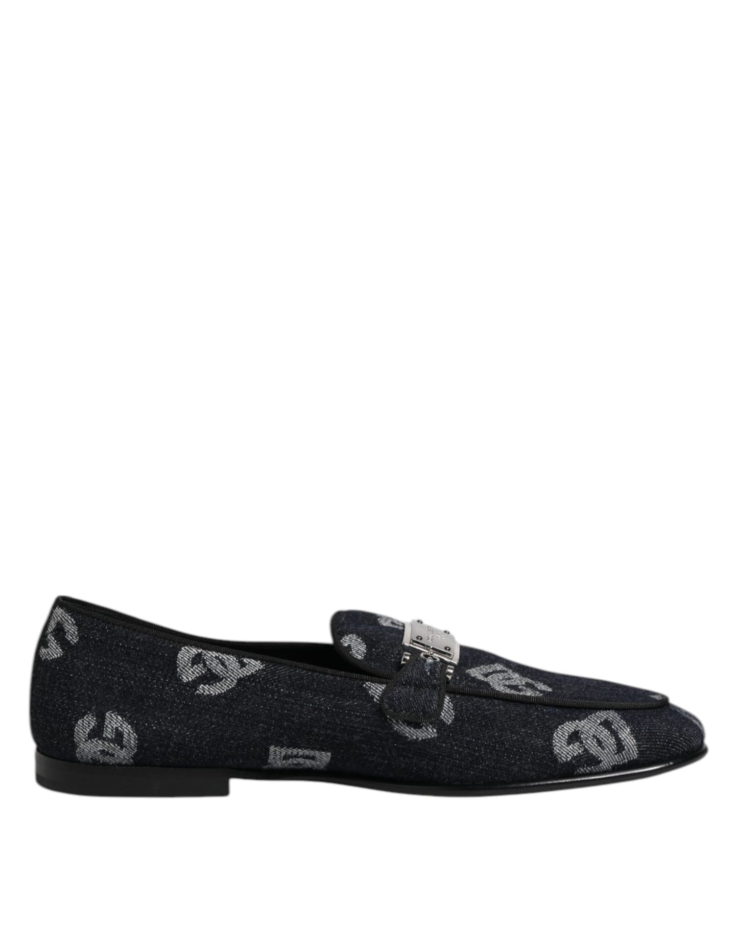 Dolce & Gabbana Blue Logo Cotton Loafers Formal Dress Shoes Curated Luxury Accessories by Orvyn