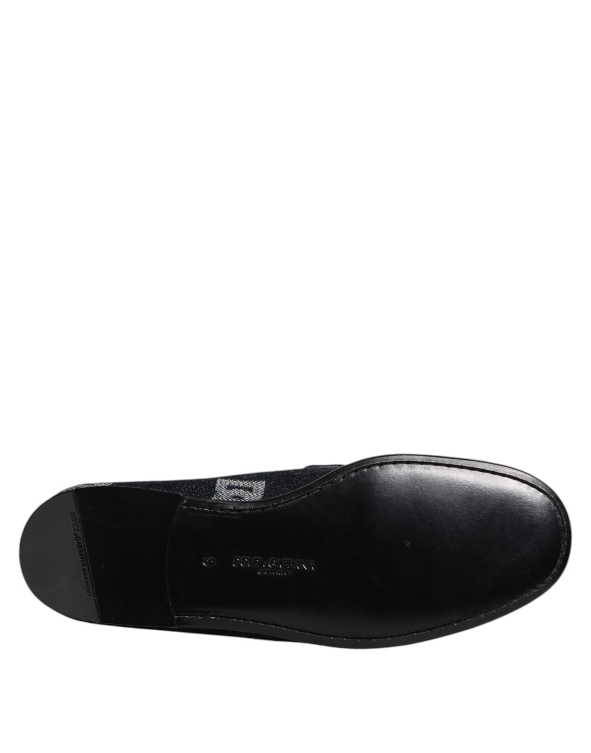 Dolce & Gabbana Blue Logo Cotton Loafers Formal Dress Shoes Curated Luxury Accessories by Orvyn