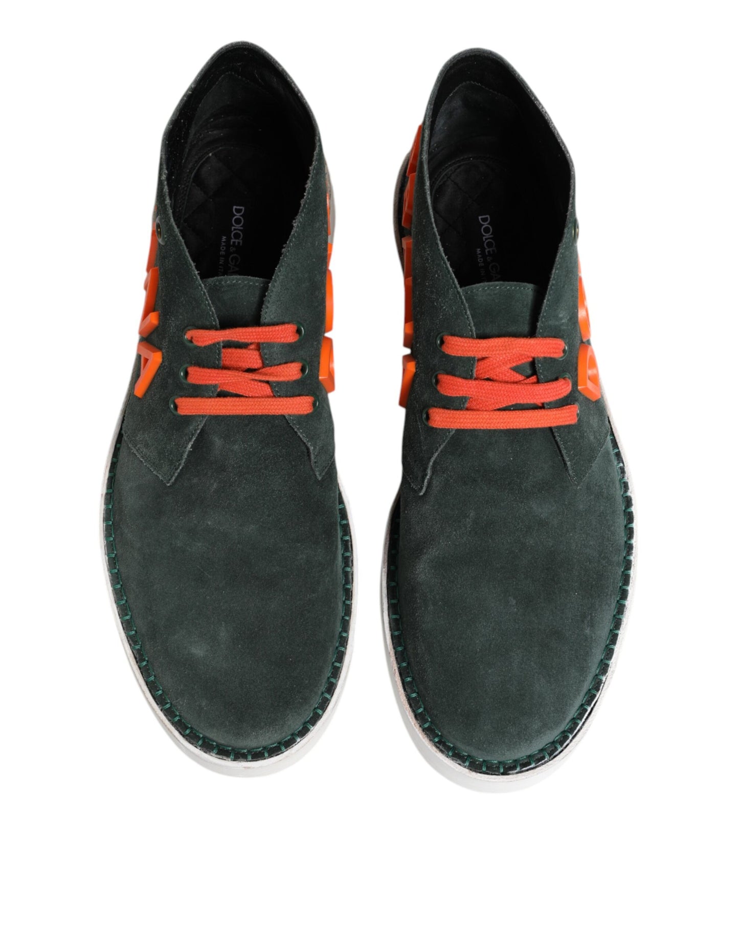 Dolce & Gabbana Green Derby Logo Casual Men Sneakers Shoes Curated Luxury Accessories by Orvyn