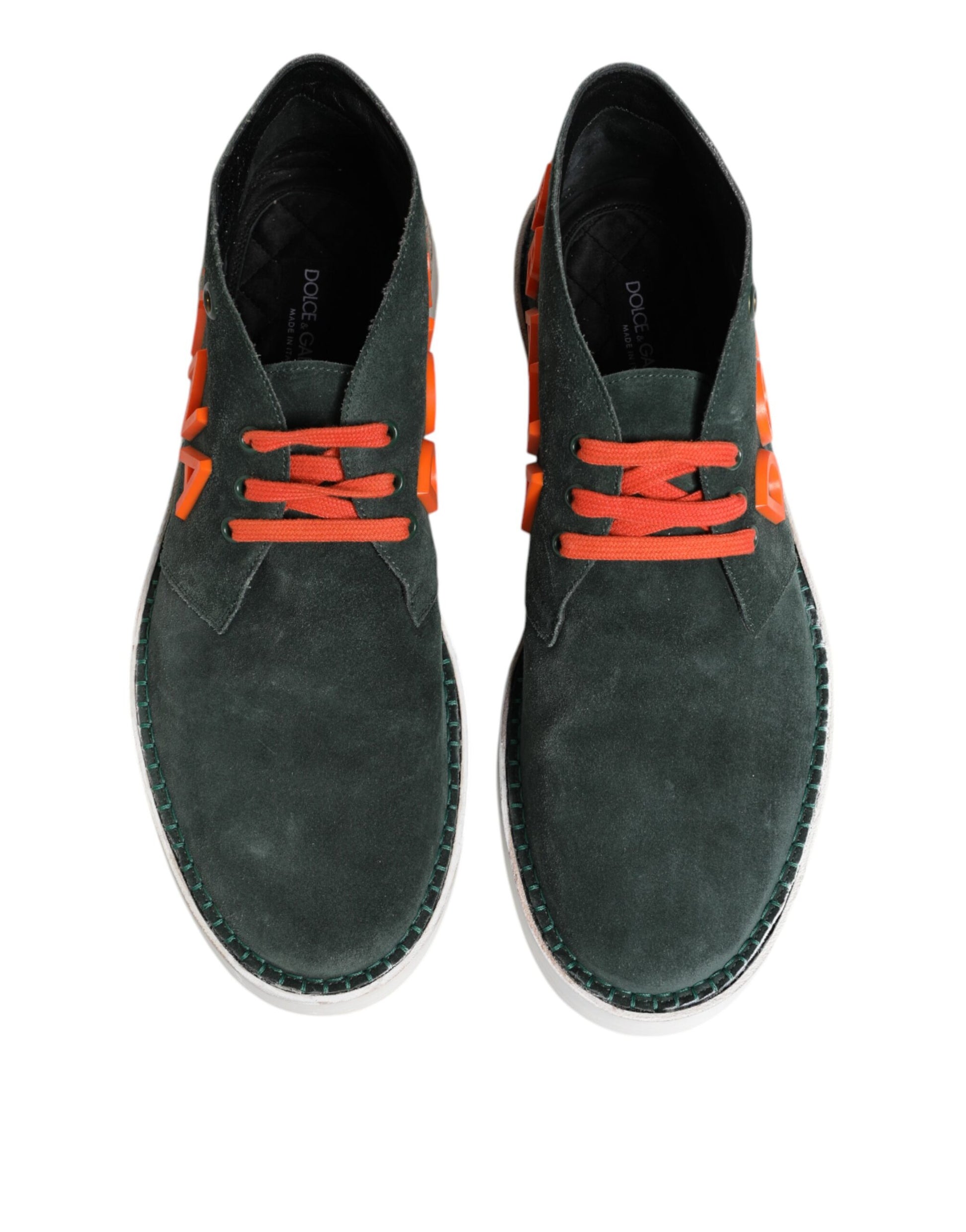 Dolce & Gabbana Green Derby Logo Casual Men Sneakers Shoes Curated Luxury Accessories by Orvyn