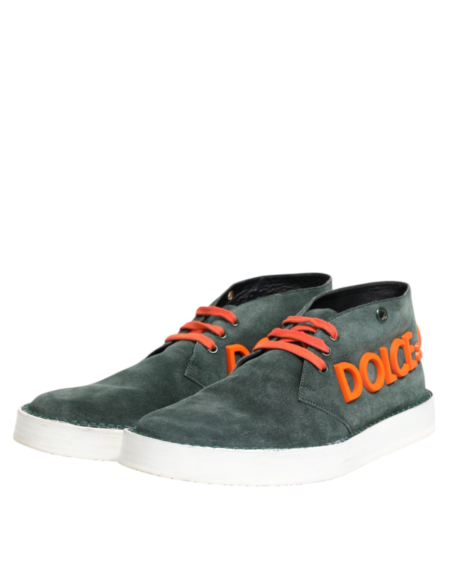 Dolce & Gabbana Green Derby Logo Casual Men Sneakers Shoes Curated Luxury Accessories by Orvyn