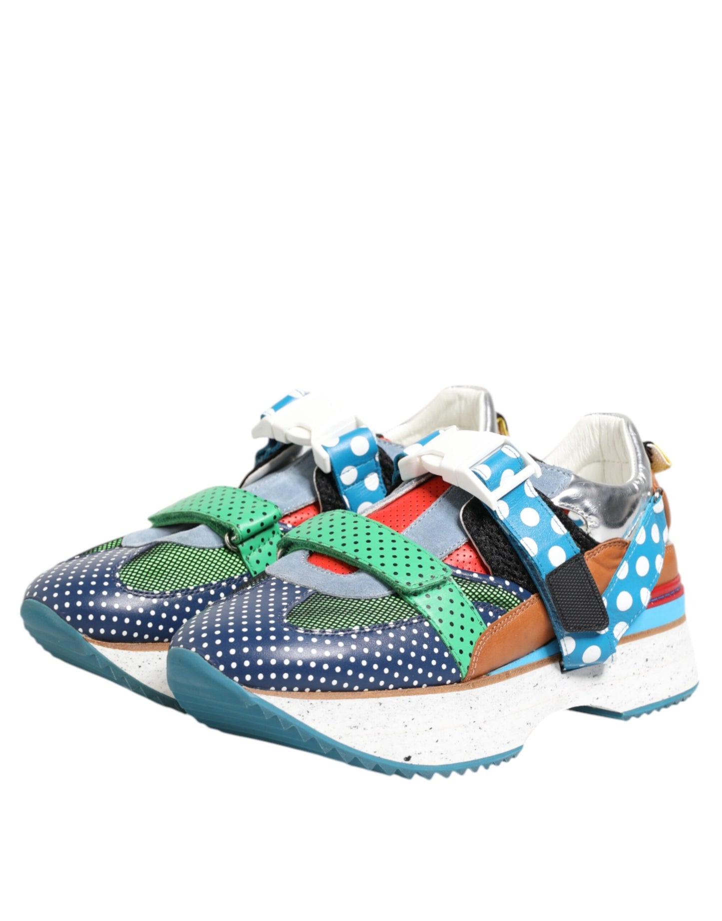 Dolce & Gabbana Multicolor Leather Low Top Sneakers Shoes Curated Luxury Accessories by Orvyn