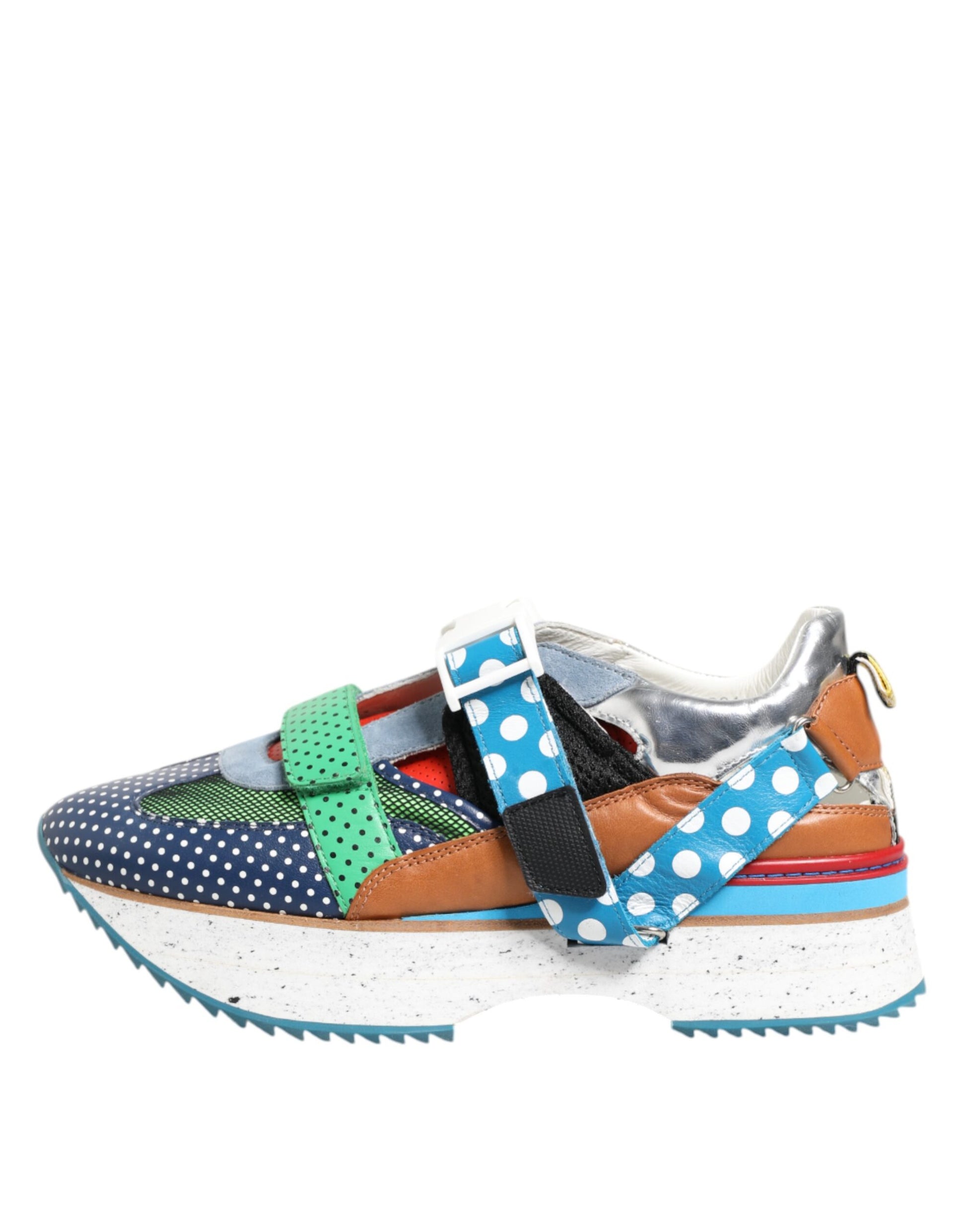 Dolce & Gabbana Multicolor Leather Low Top Sneakers Shoes Curated Luxury Accessories by Orvyn