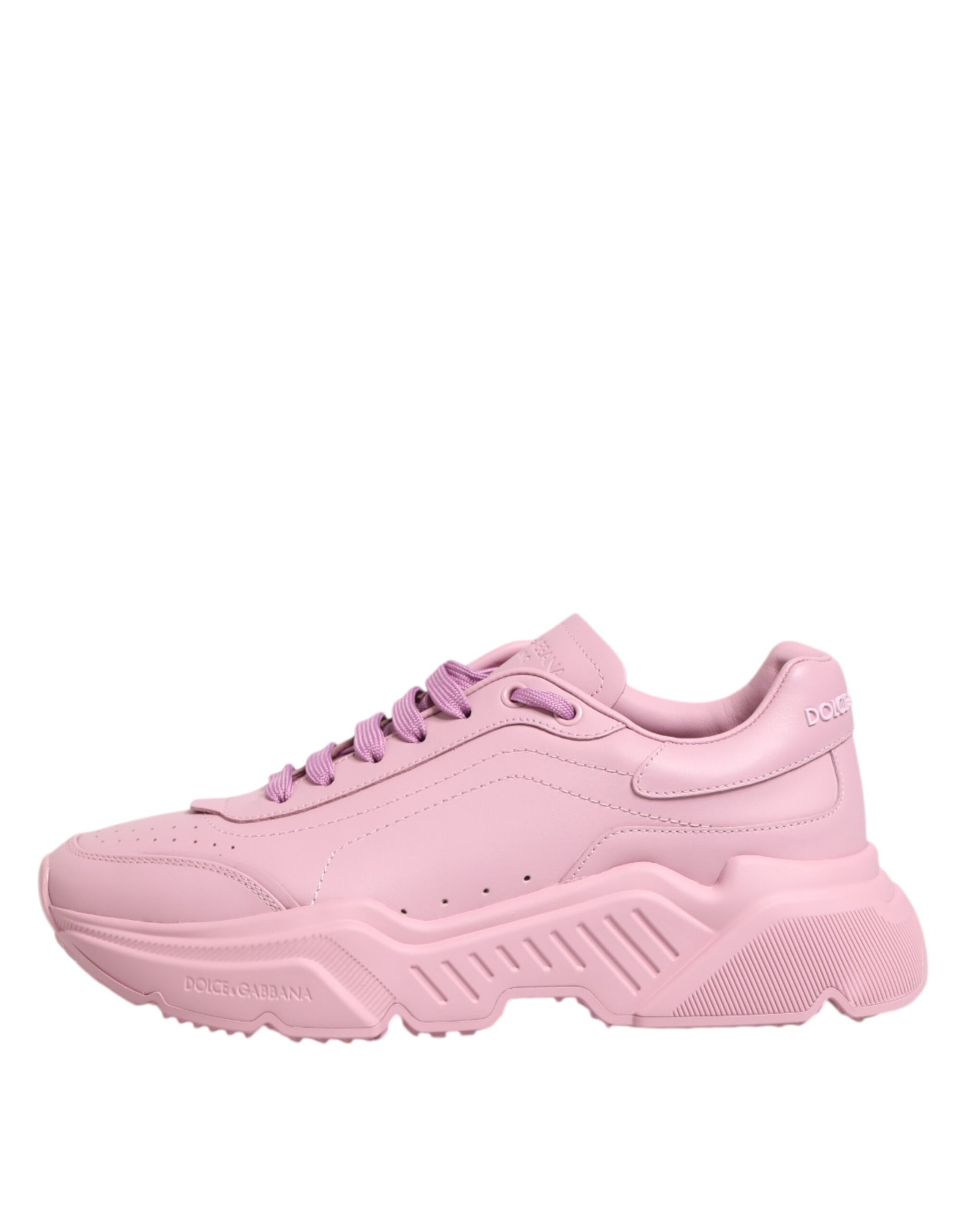 Dolce & Gabbana Pink Leather Daymaster Low Top Sneakers Shoes Curated Luxury Accessories by Orvyn