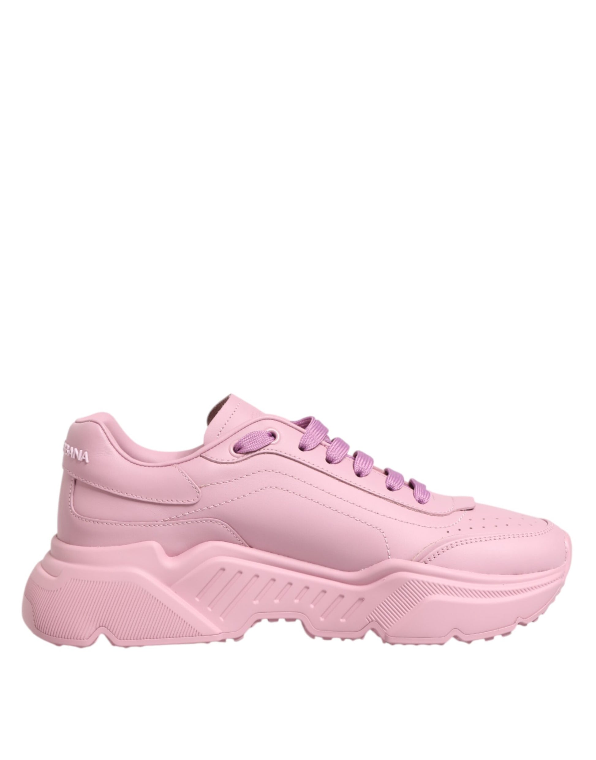 Dolce & Gabbana Pink Leather Daymaster Low Top Sneakers Shoes Curated Luxury Accessories by Orvyn