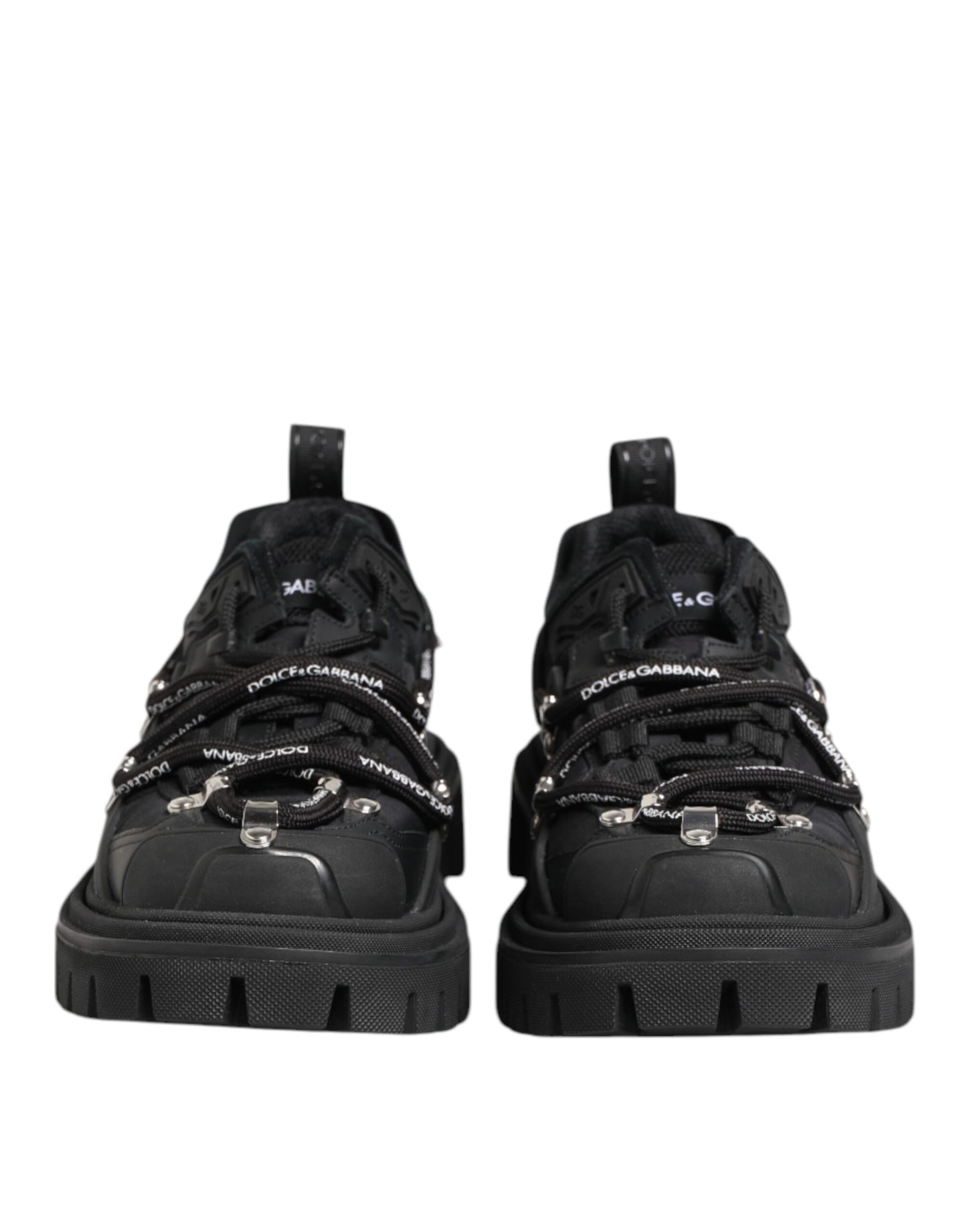 Dolce & Gabbana Black Low Top Lace Up Trekking Sneakers Shoes Curated Luxury Accessories by Orvyn