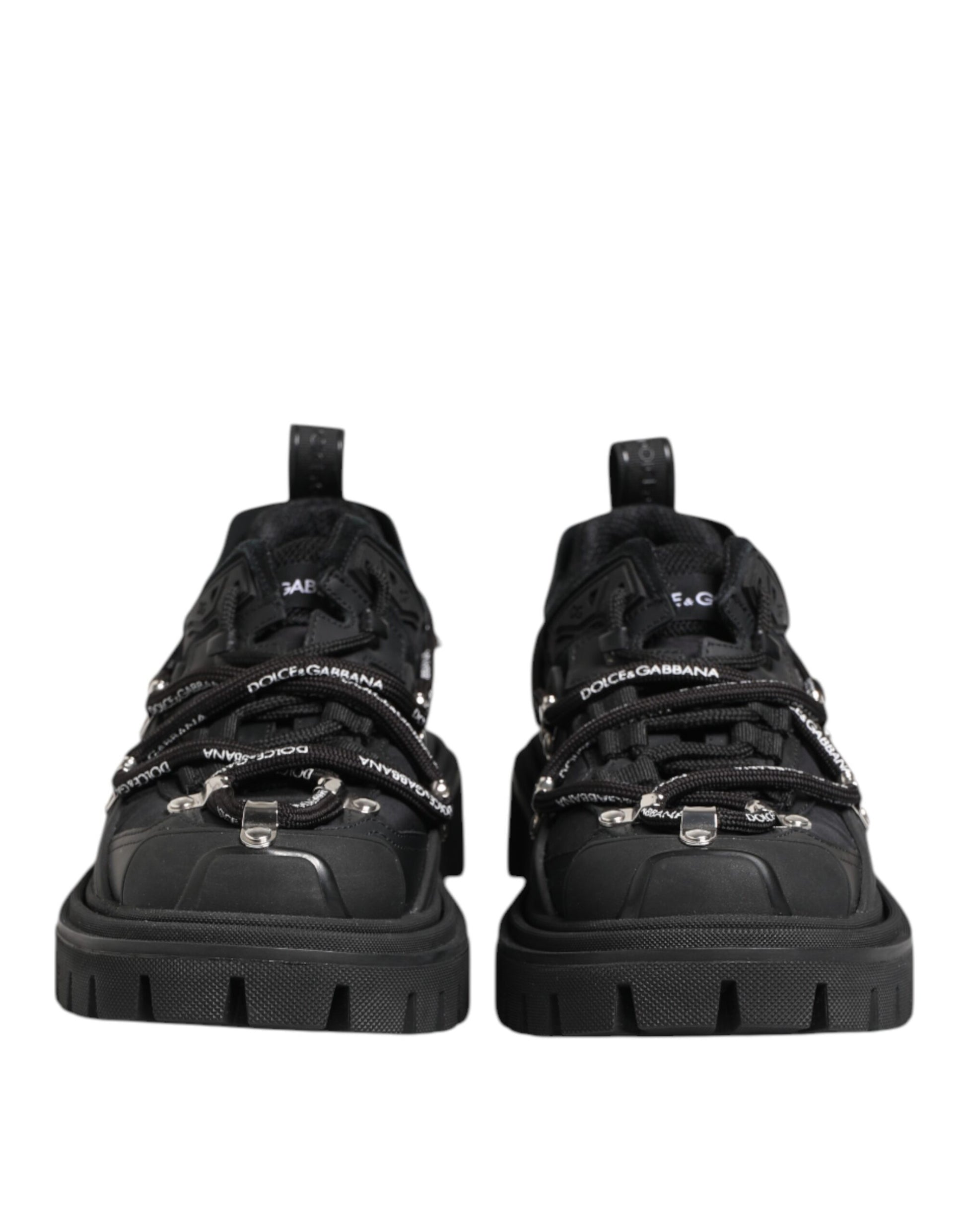 Dolce & Gabbana Black Low Top Lace Up Trekking Sneakers Shoes Curated Luxury Accessories by Orvyn