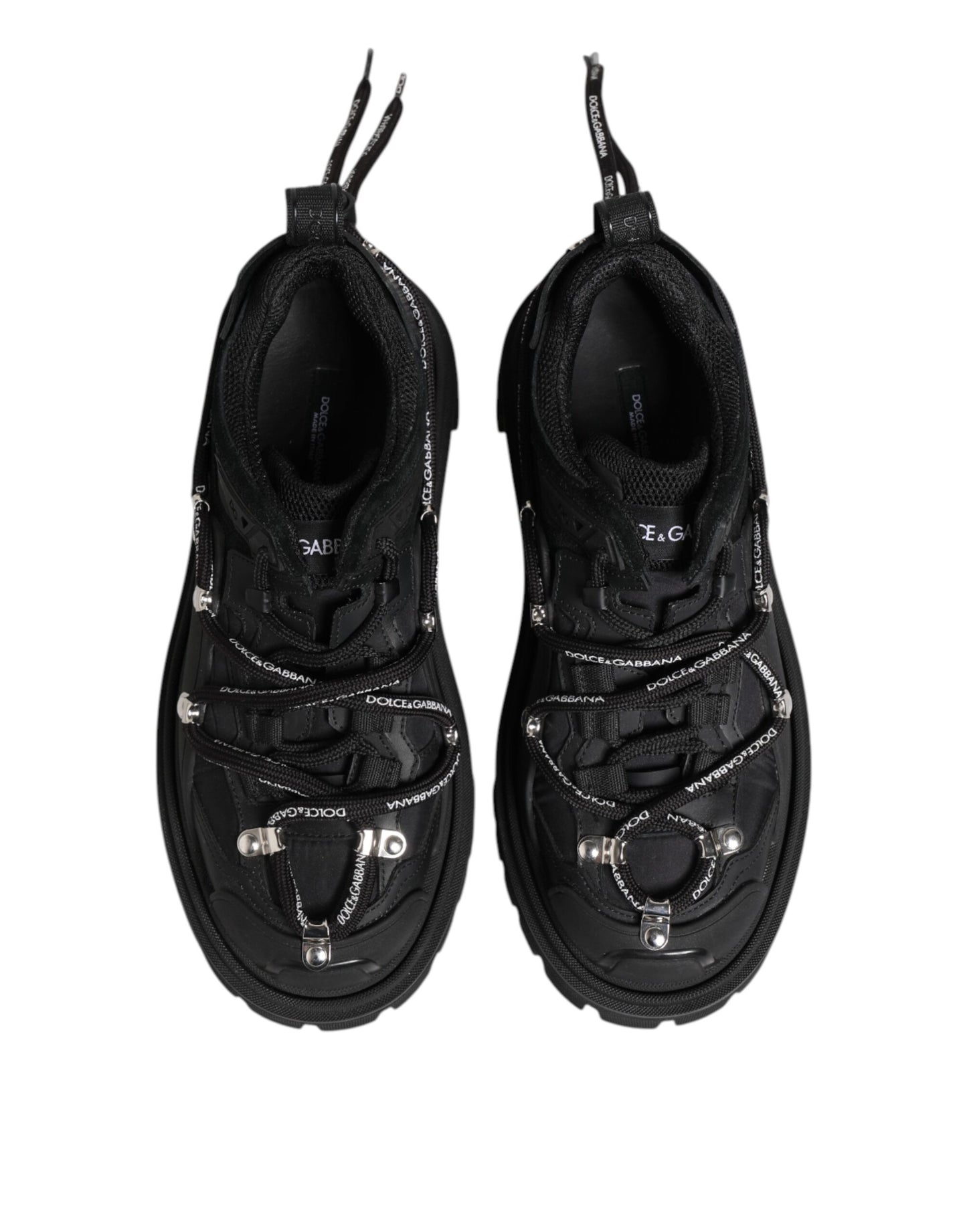 Dolce & Gabbana Black Low Top Lace Up Trekking Sneakers Shoes Curated Luxury Accessories by Orvyn