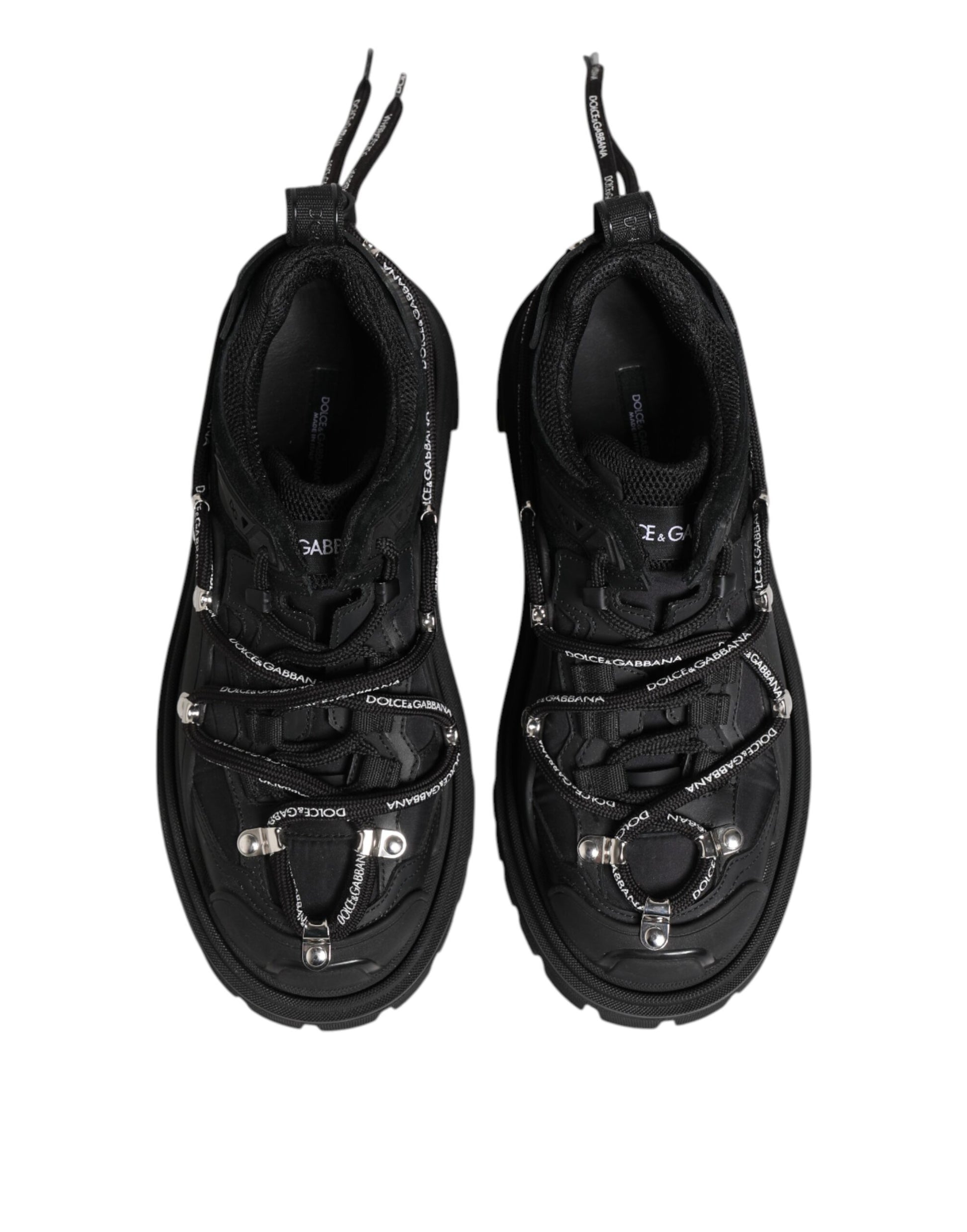 Dolce & Gabbana Black Low Top Lace Up Trekking Sneakers Shoes Curated Luxury Accessories by Orvyn
