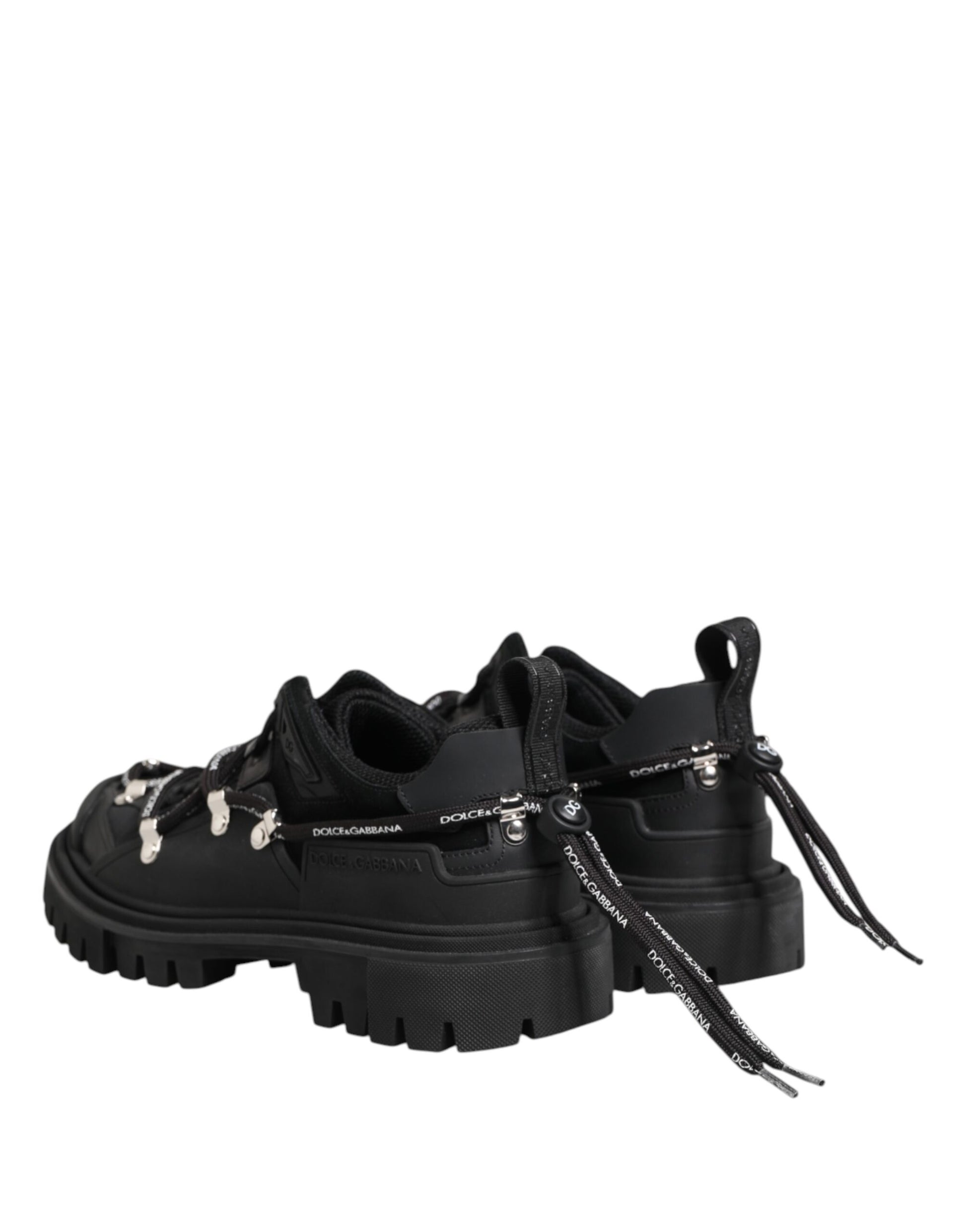 Dolce & Gabbana Black Low Top Lace Up Trekking Sneakers Shoes Curated Luxury Accessories by Orvyn