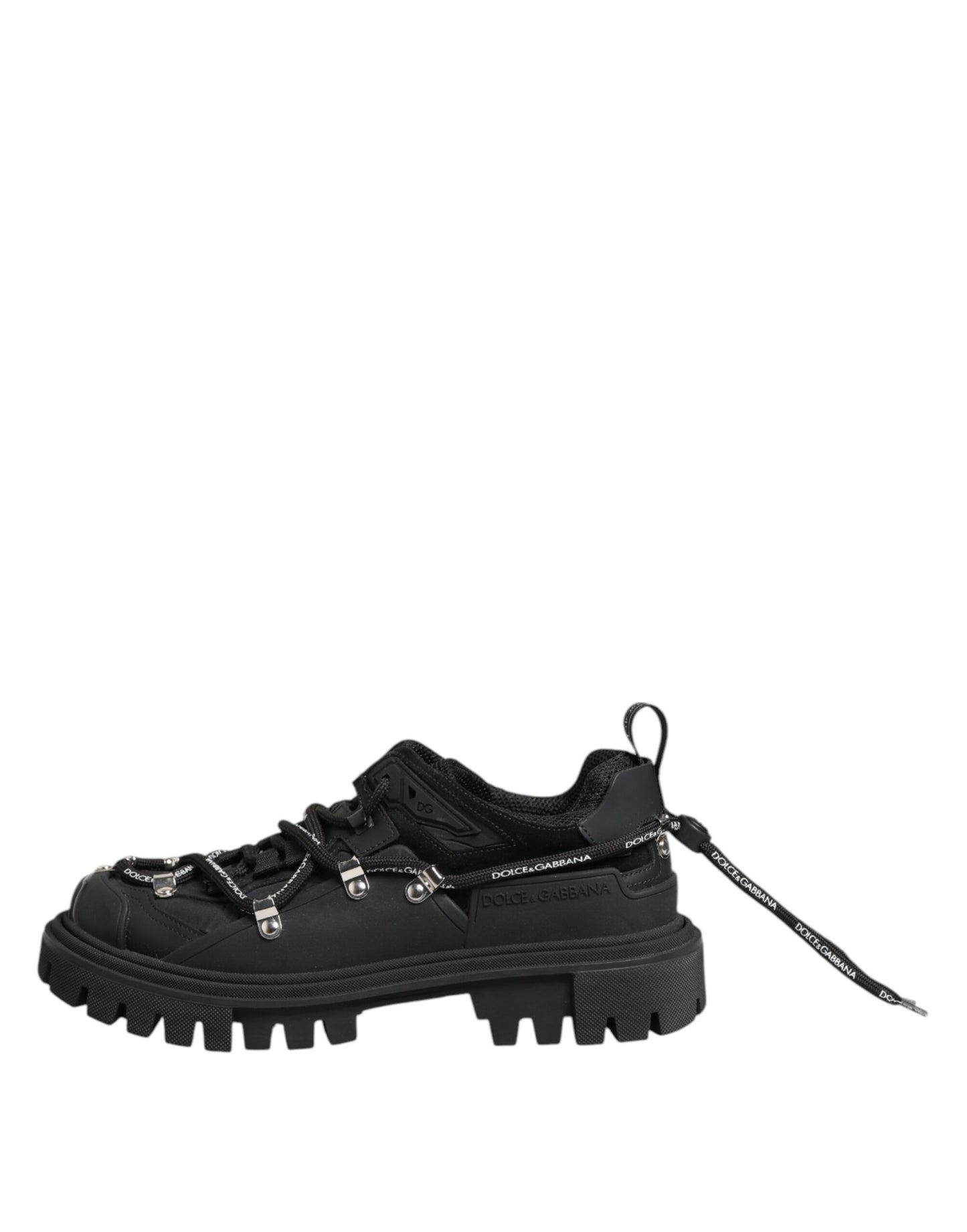 Dolce & Gabbana Black Low Top Lace Up Trekking Sneakers Shoes Curated Luxury Accessories by Orvyn