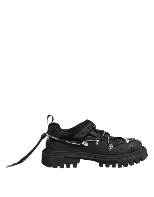Dolce & Gabbana Black Low Top Lace Up Trekking Sneakers Shoes Curated Luxury Accessories by Orvyn