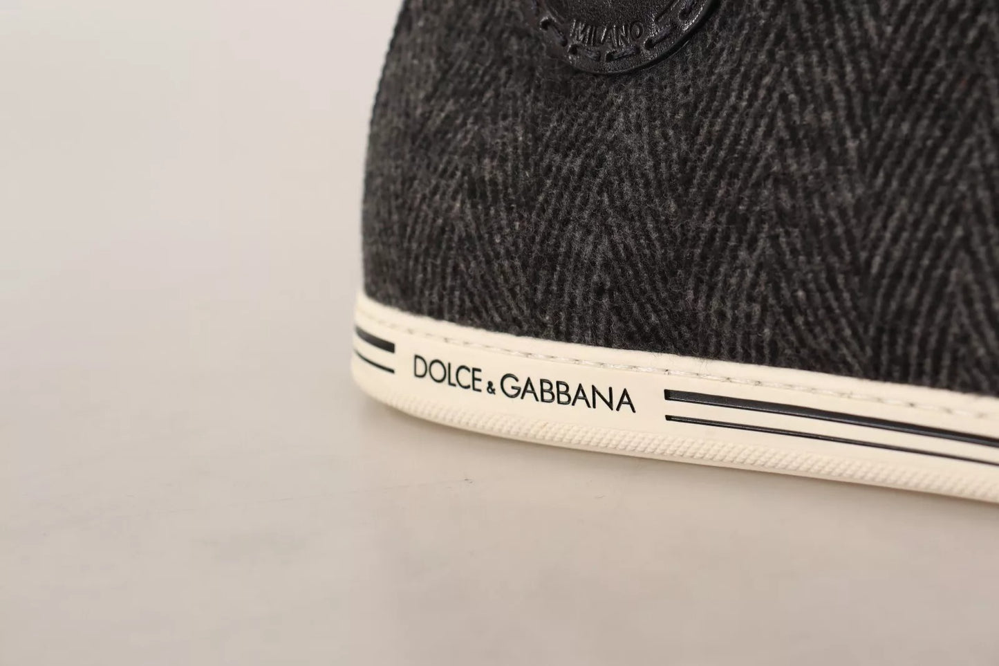 Dolce & Gabbana Gray Wool Cotton Casual High Top Sneakers Curated Luxury Accessories by Orvyn