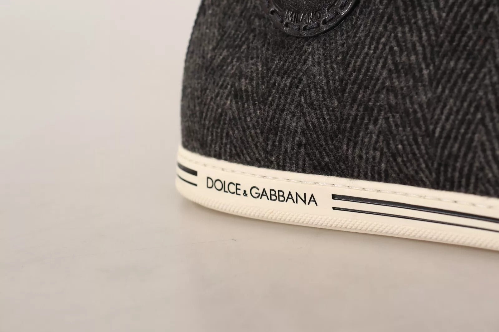 Dolce & Gabbana Gray Wool Cotton Casual High Top Sneakers Curated Luxury Accessories by Orvyn
