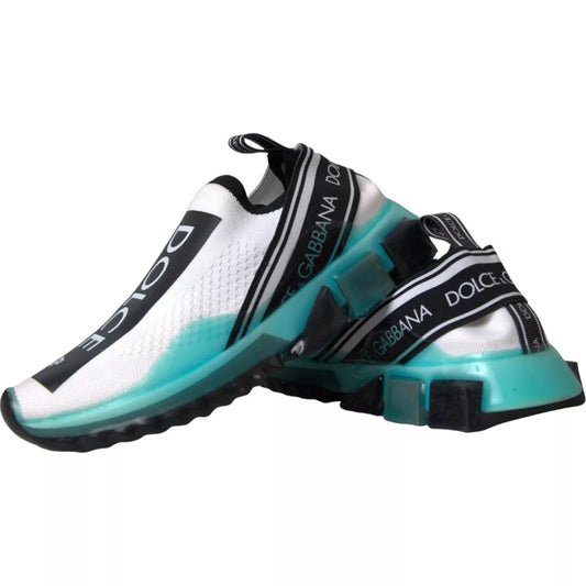 Dolce & Gabbana Black White Blue Slip On Sorrento Sneakers Curated Luxury Accessories by Orvyn