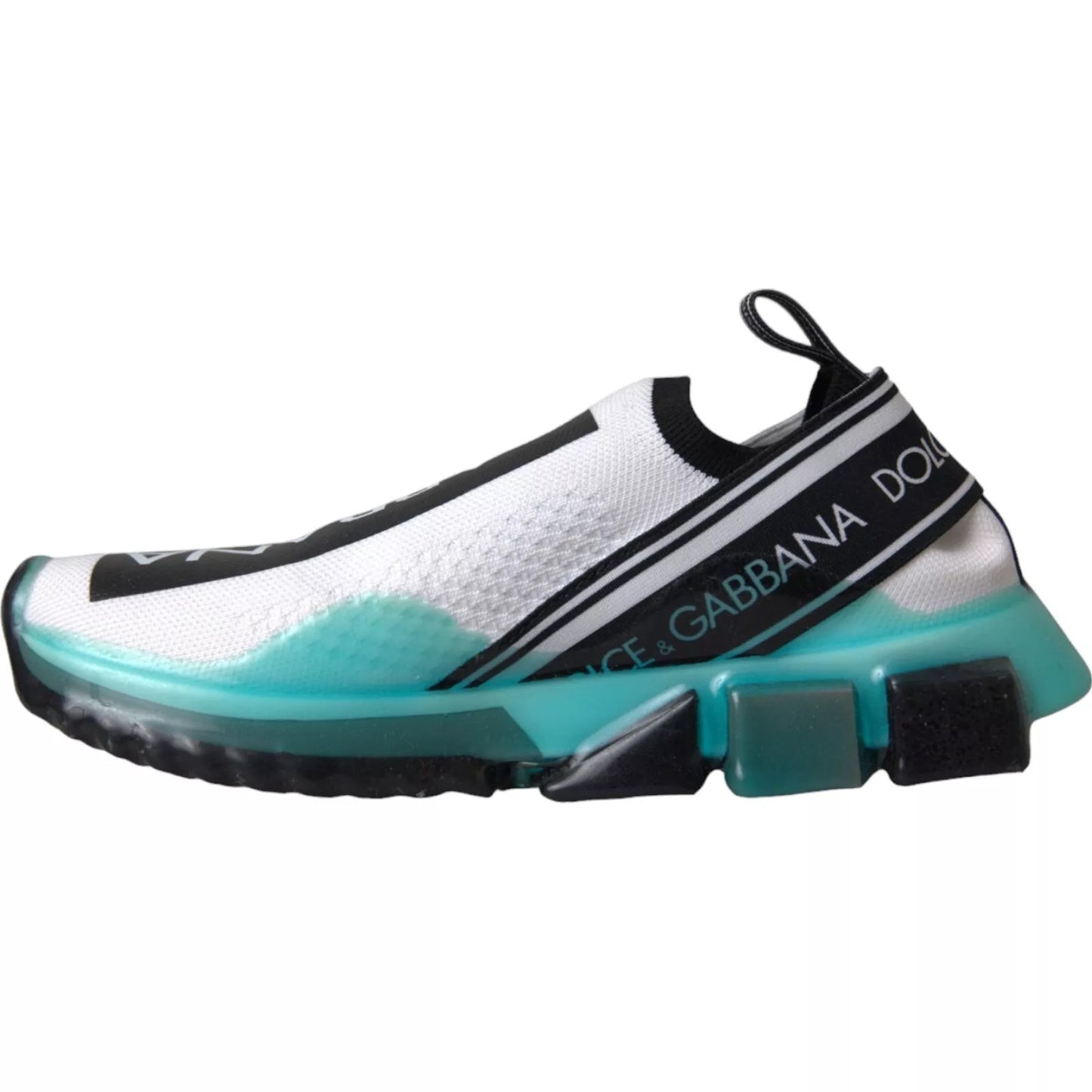 Dolce & Gabbana Black White Blue Slip On Sorrento Sneakers Curated Luxury Accessories by Orvyn