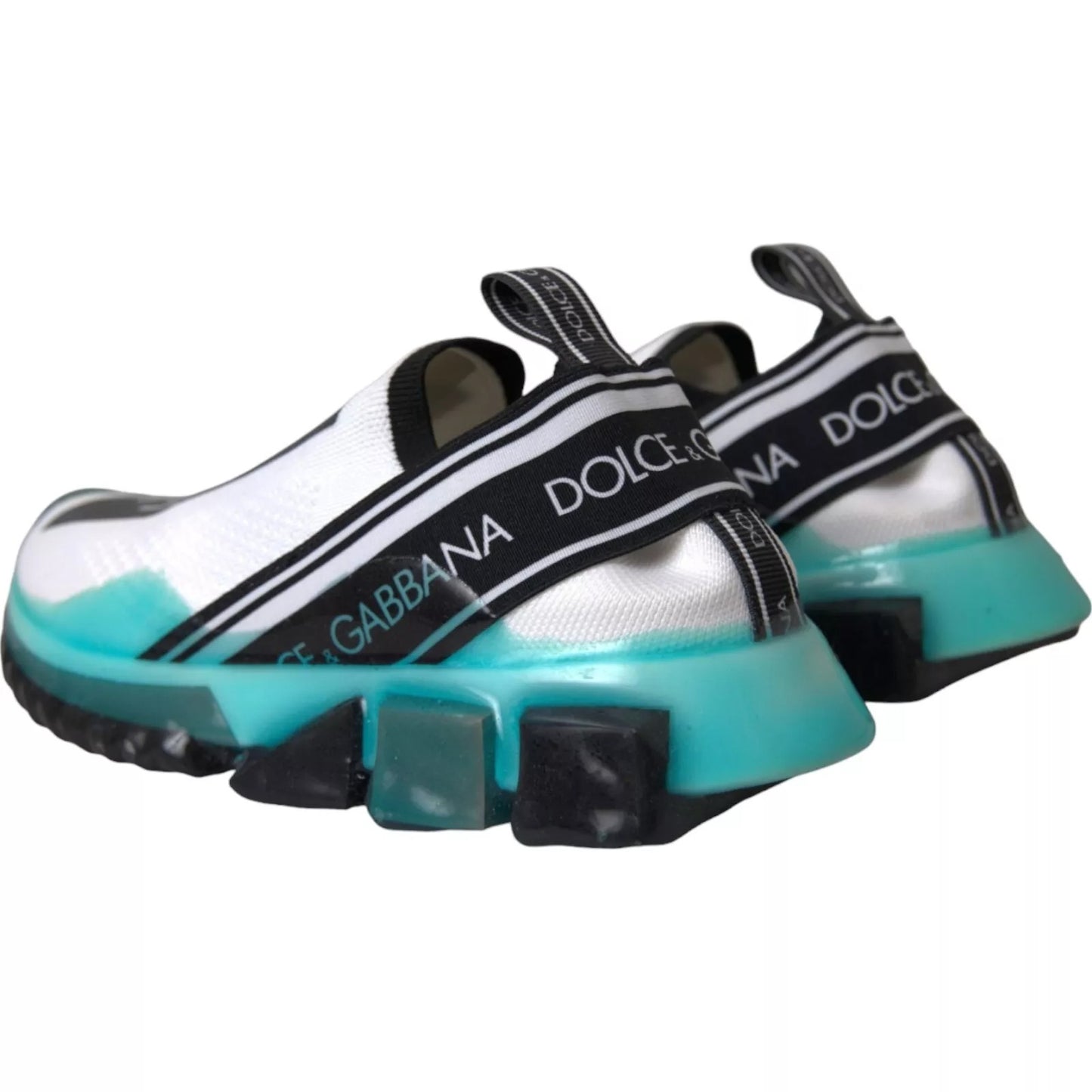 Dolce & Gabbana Black White Blue Slip On Sorrento Sneakers Curated Luxury Accessories by Orvyn
