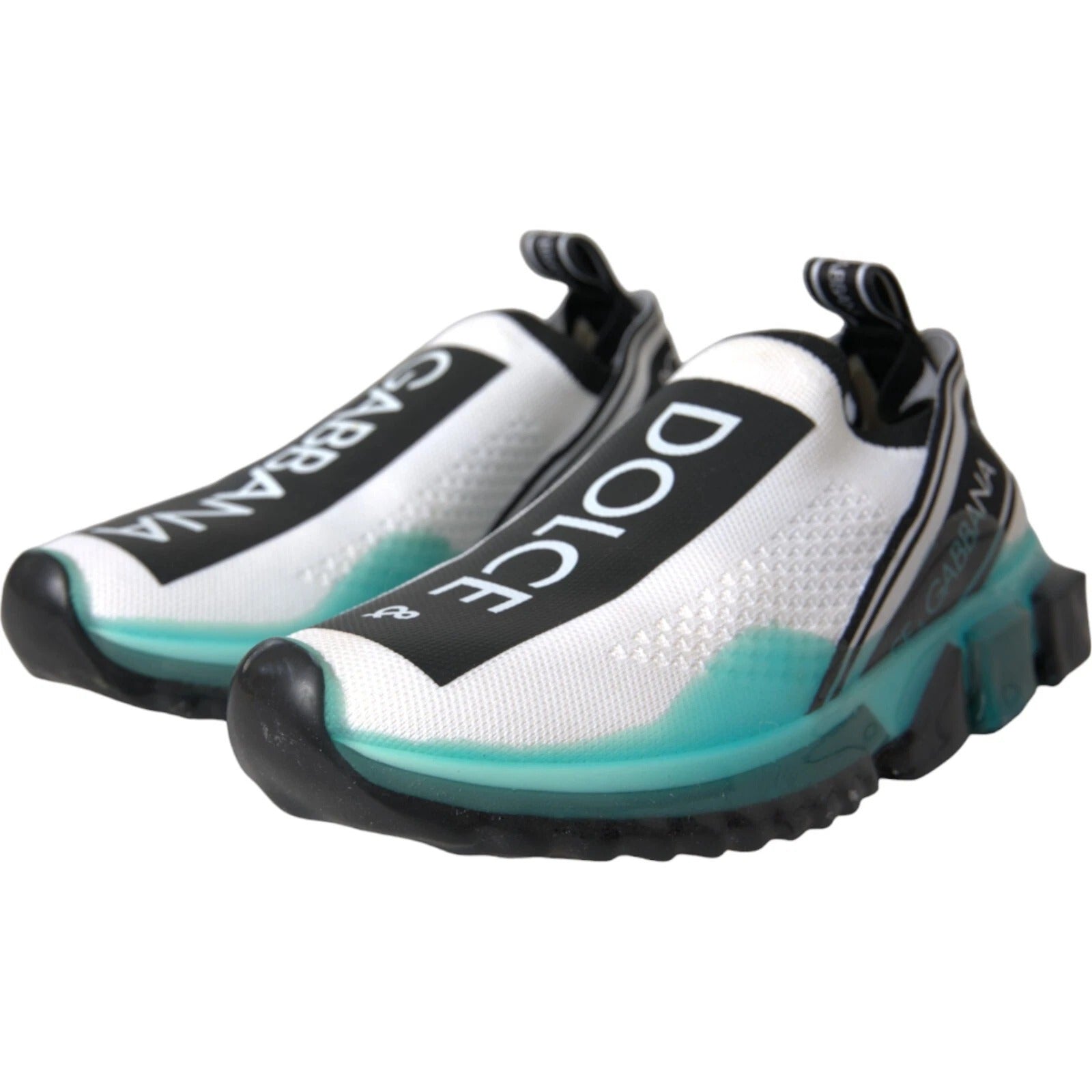 Dolce & Gabbana Black White Blue Slip On Sorrento Sneakers Curated Luxury Accessories by Orvyn