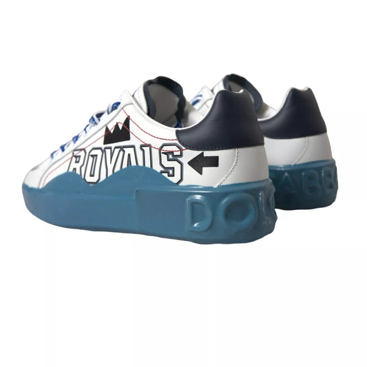Dolce & Gabbana Blue White Printed Portofino Melt Sneakers Curated Luxury Accessories by Orvyn