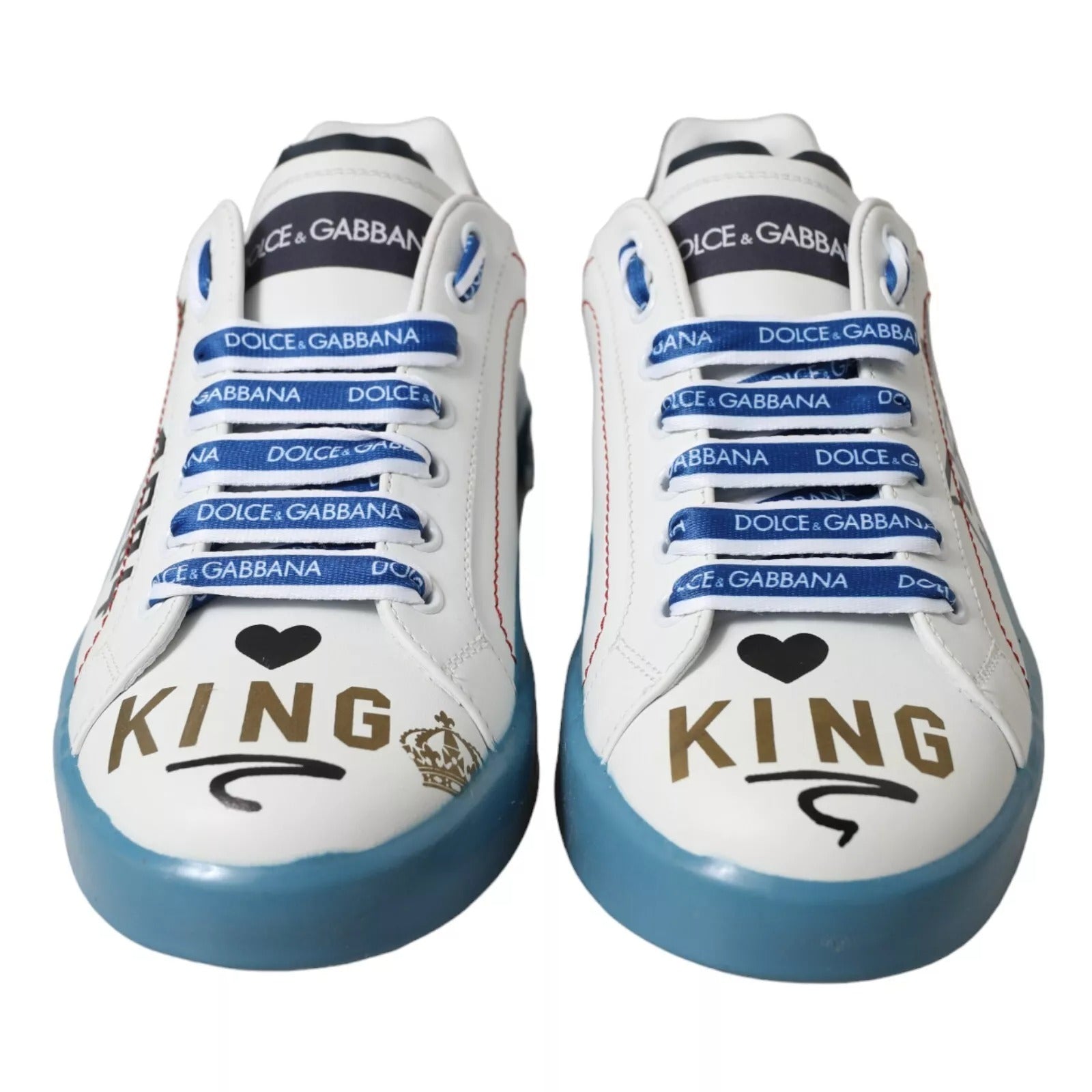 Dolce & Gabbana Blue White Printed Portofino Melt Sneakers Curated Luxury Accessories by Orvyn