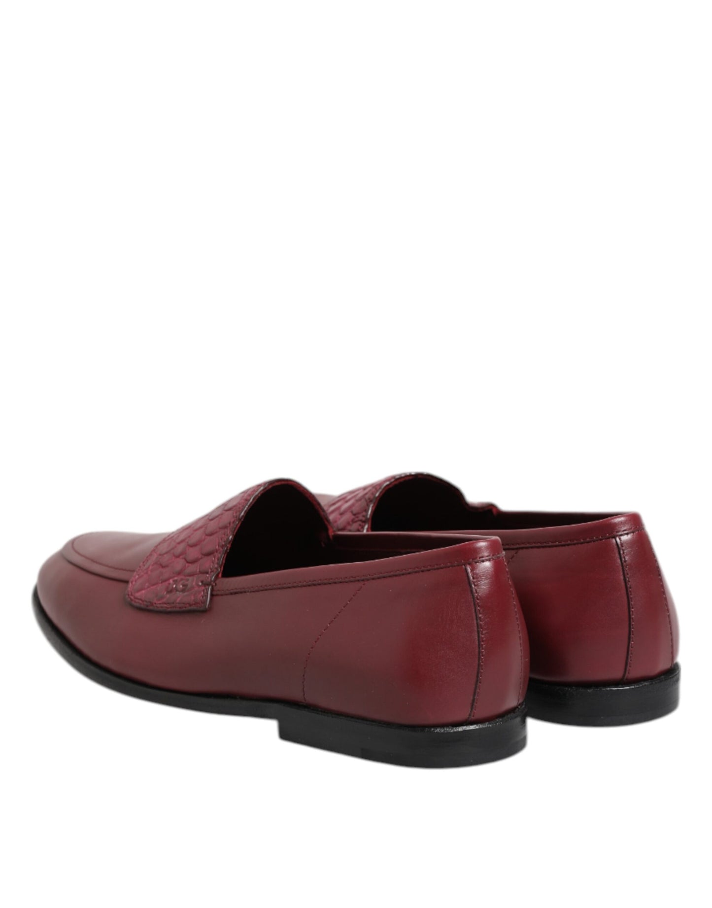 Dolce & Gabbana Burgundy Leather Formal Slip On Shoes Curated Luxury Accessories by Orvyn