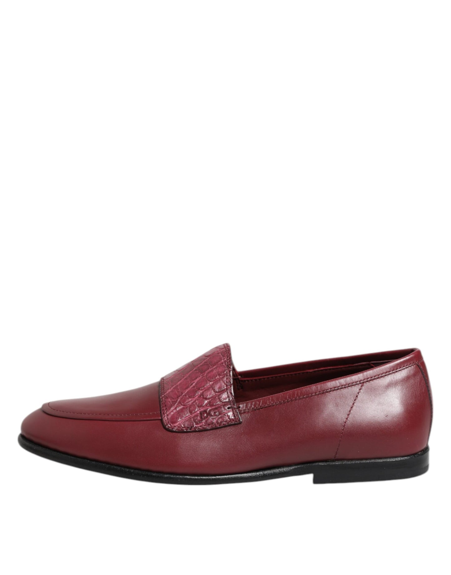 Dolce & Gabbana Burgundy Leather Formal Slip On Shoes Curated Luxury Accessories by Orvyn