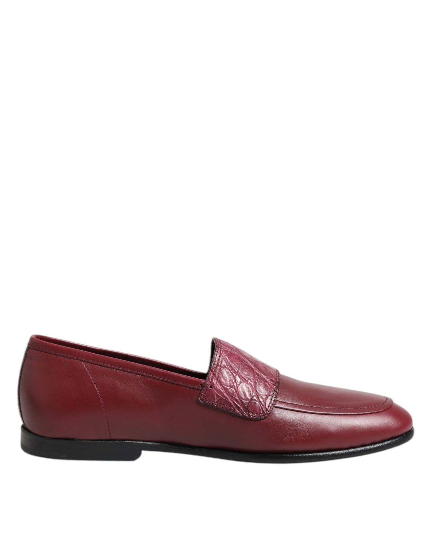 Dolce & Gabbana Burgundy Leather Formal Slip On Shoes Curated Luxury Accessories by Orvyn