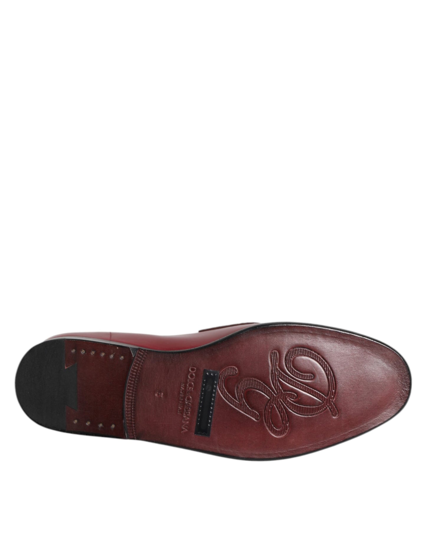 Dolce & Gabbana Burgundy Leather Formal Slip On Shoes Curated Luxury Accessories by Orvyn
