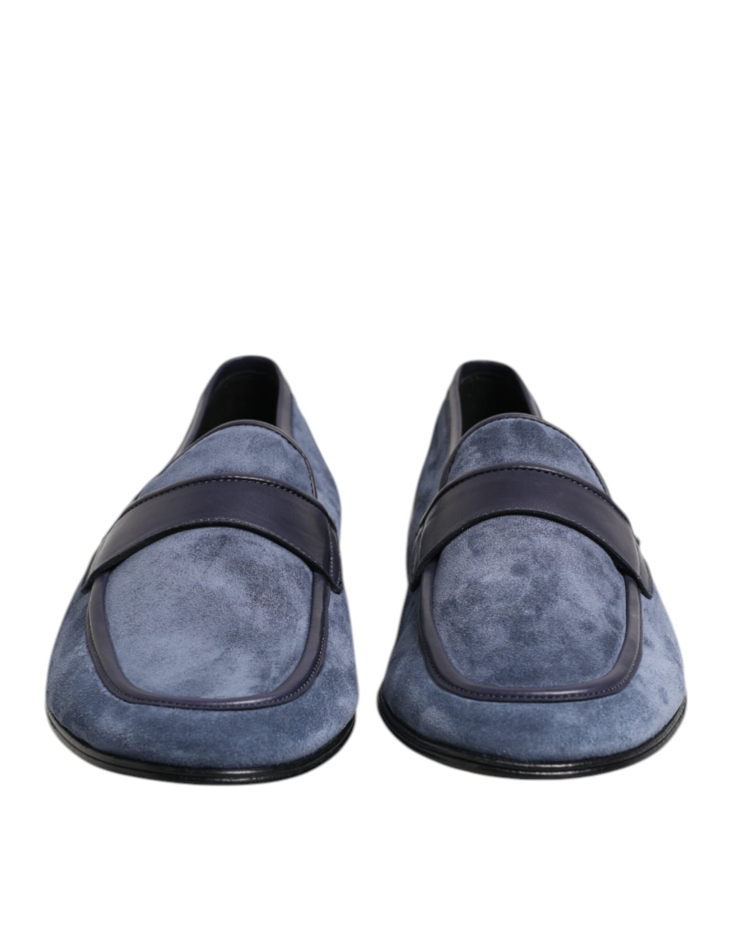 Dolce & Gabbana Blue Suede Leather Loafers Moccasin Shoes Curated Luxury Accessories by Orvyn