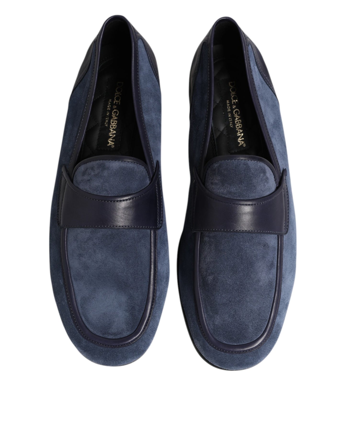 Dolce & Gabbana Blue Suede Leather Loafers Moccasin Shoes Curated Luxury Accessories by Orvyn