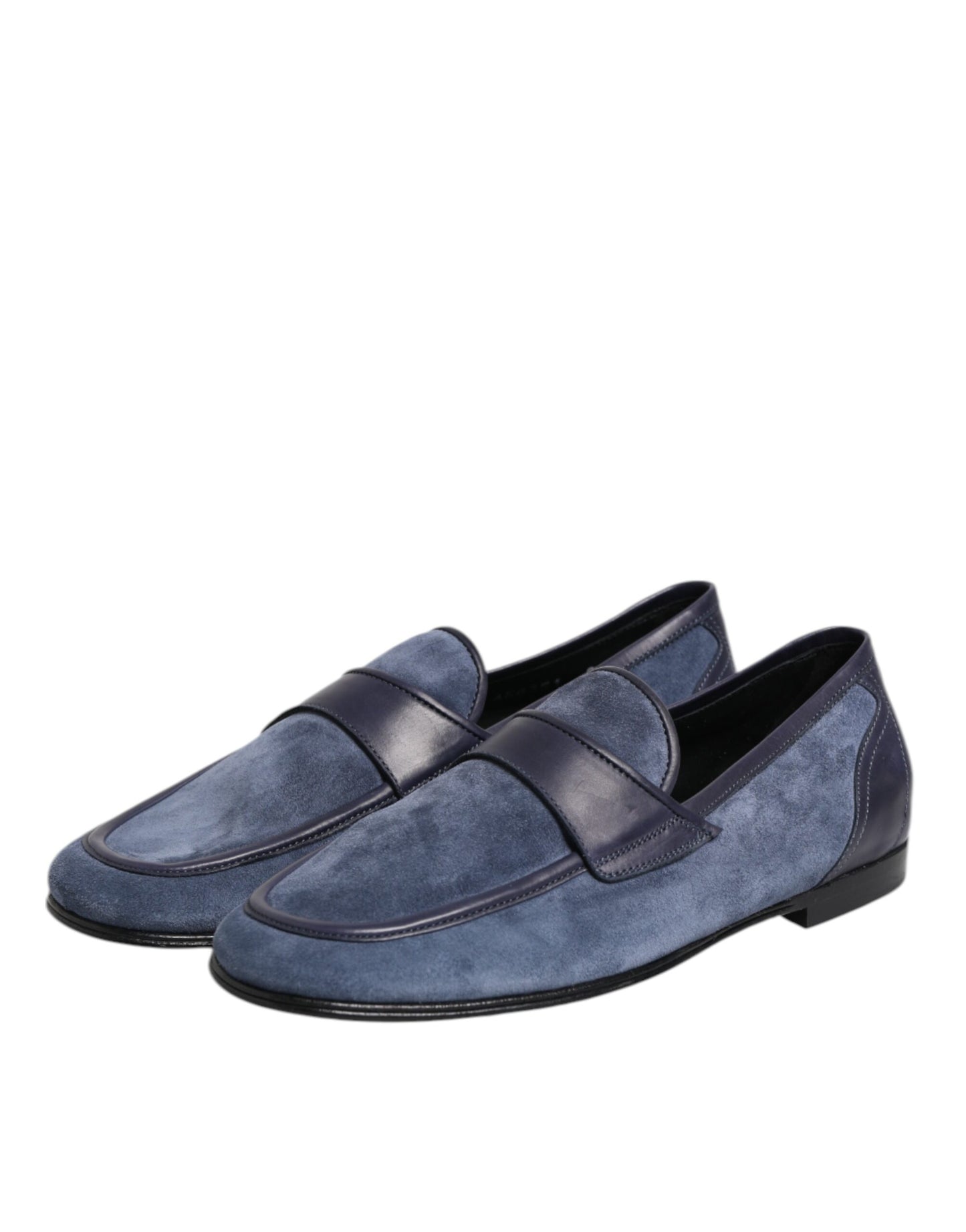 Dolce & Gabbana Blue Suede Leather Loafers Moccasin Shoes Curated Luxury Accessories by Orvyn