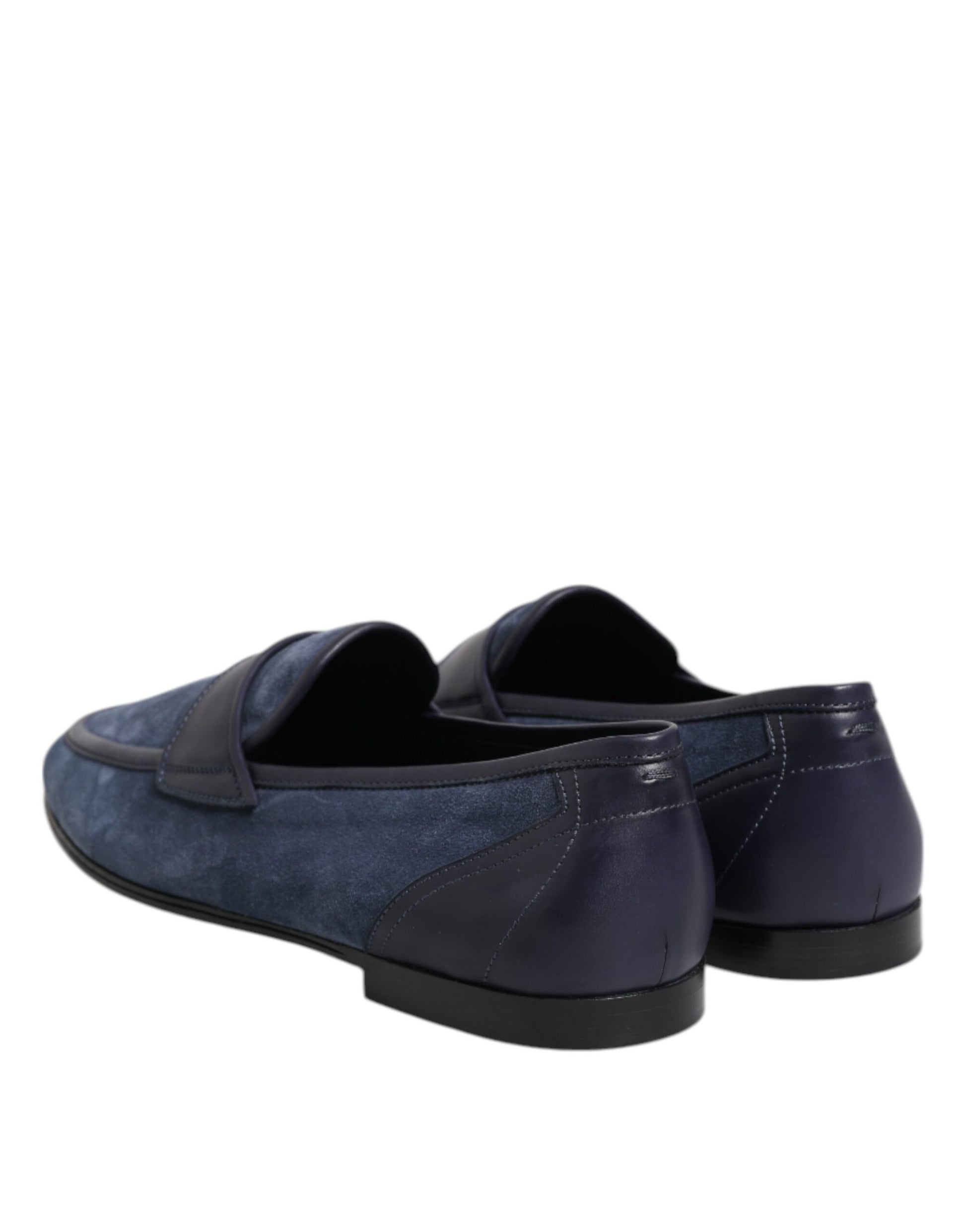 Dolce & Gabbana Blue Suede Leather Loafers Moccasin Shoes Curated Luxury Accessories by Orvyn