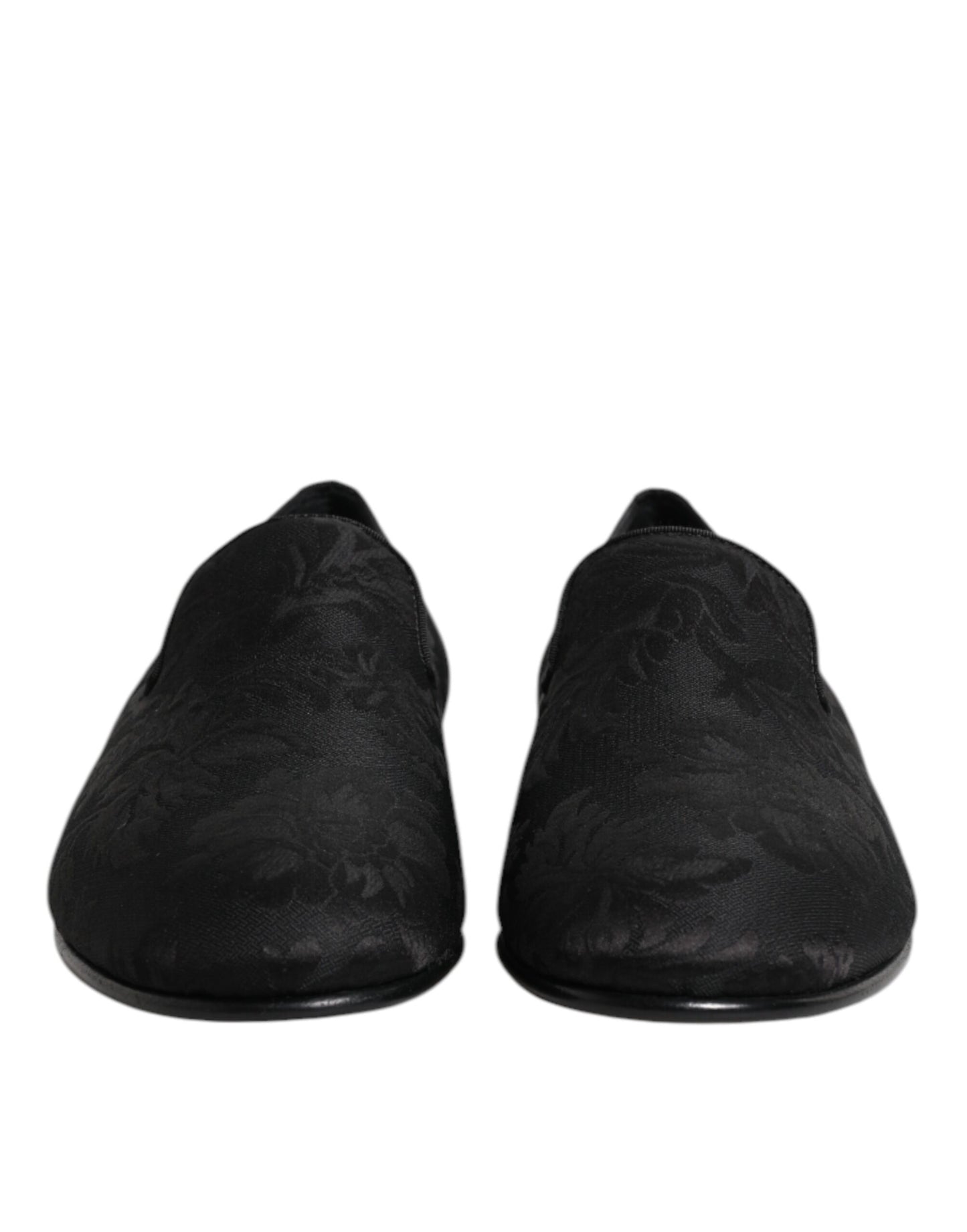 Dolce & Gabbana Black Floral Brocade Loafers Men Dress Shoes Curated Luxury Accessories by Orvyn